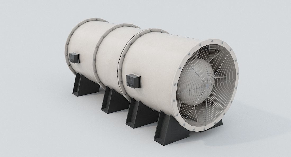 Ventilation Fan Low-poly 3D model_4