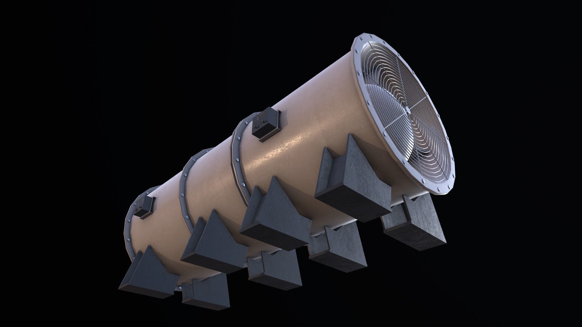 Ventilation Fan Low-poly 3D model_2