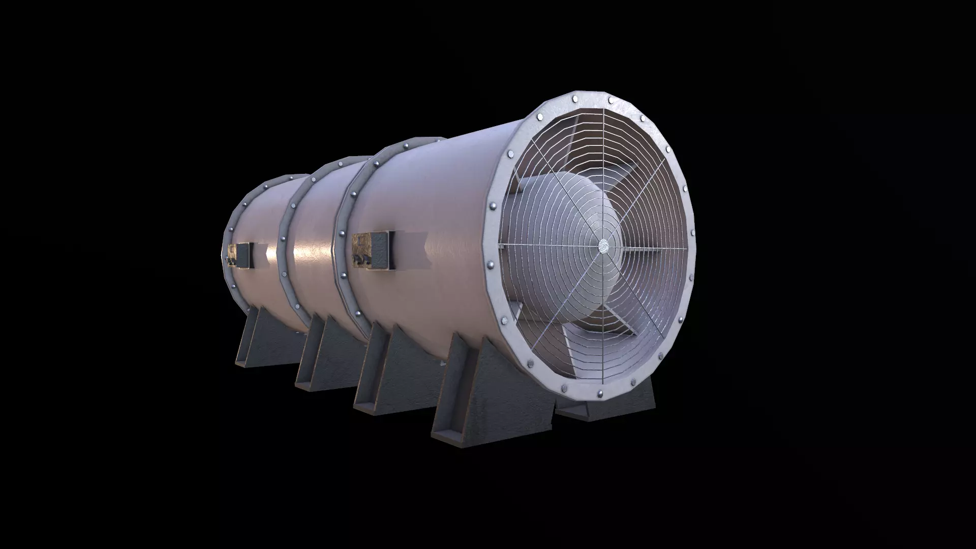 Ventilation Fan Low-poly 3D model_0
