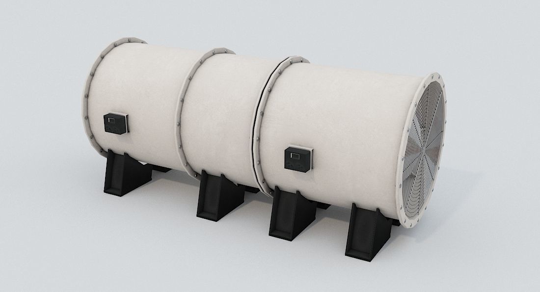 Ventilation Fan Low-poly 3D model_5