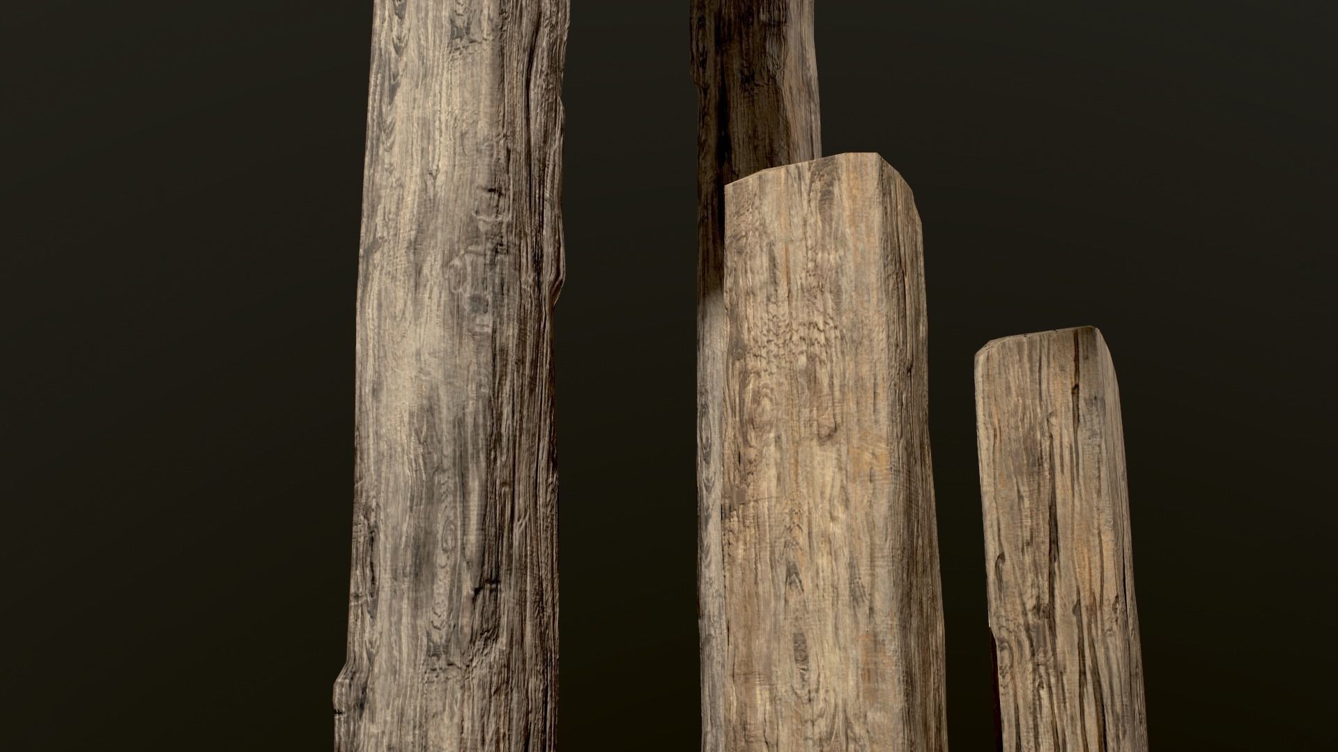 Wooden Planks and Beams - 13 pieces Low-poly 3D model_21