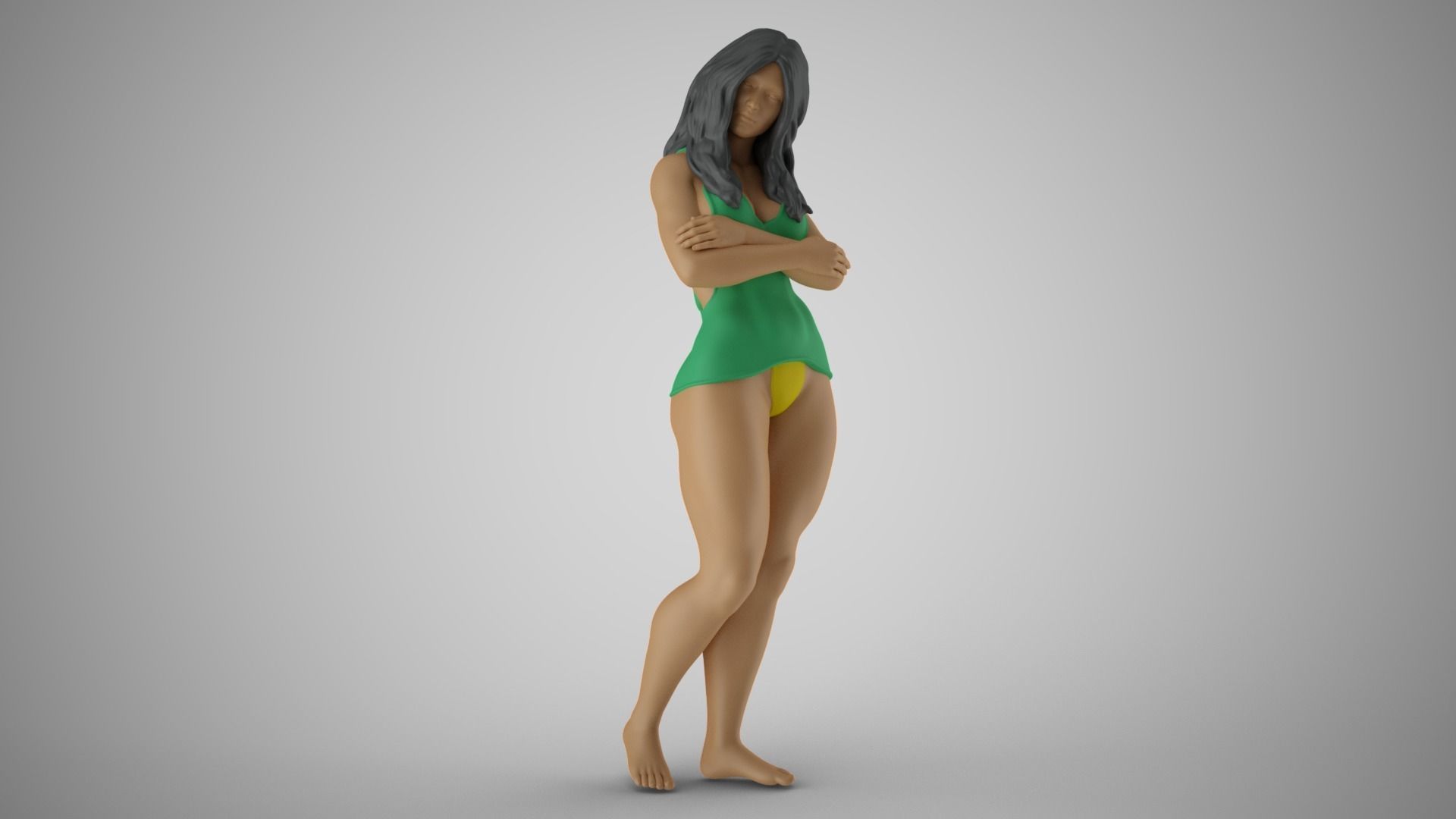Lonely and Bored Girl 3D print model_4
