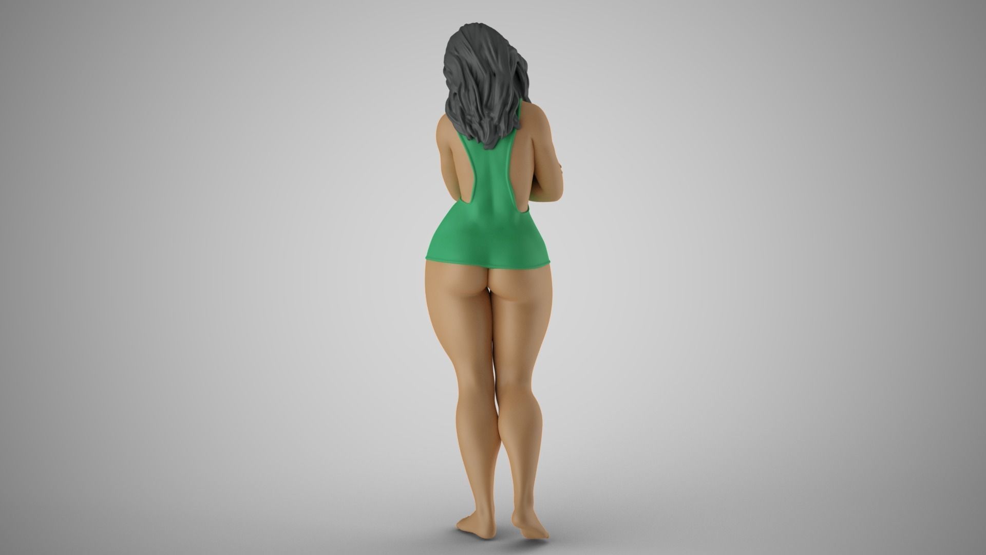Lonely and Bored Girl 3D print model_7