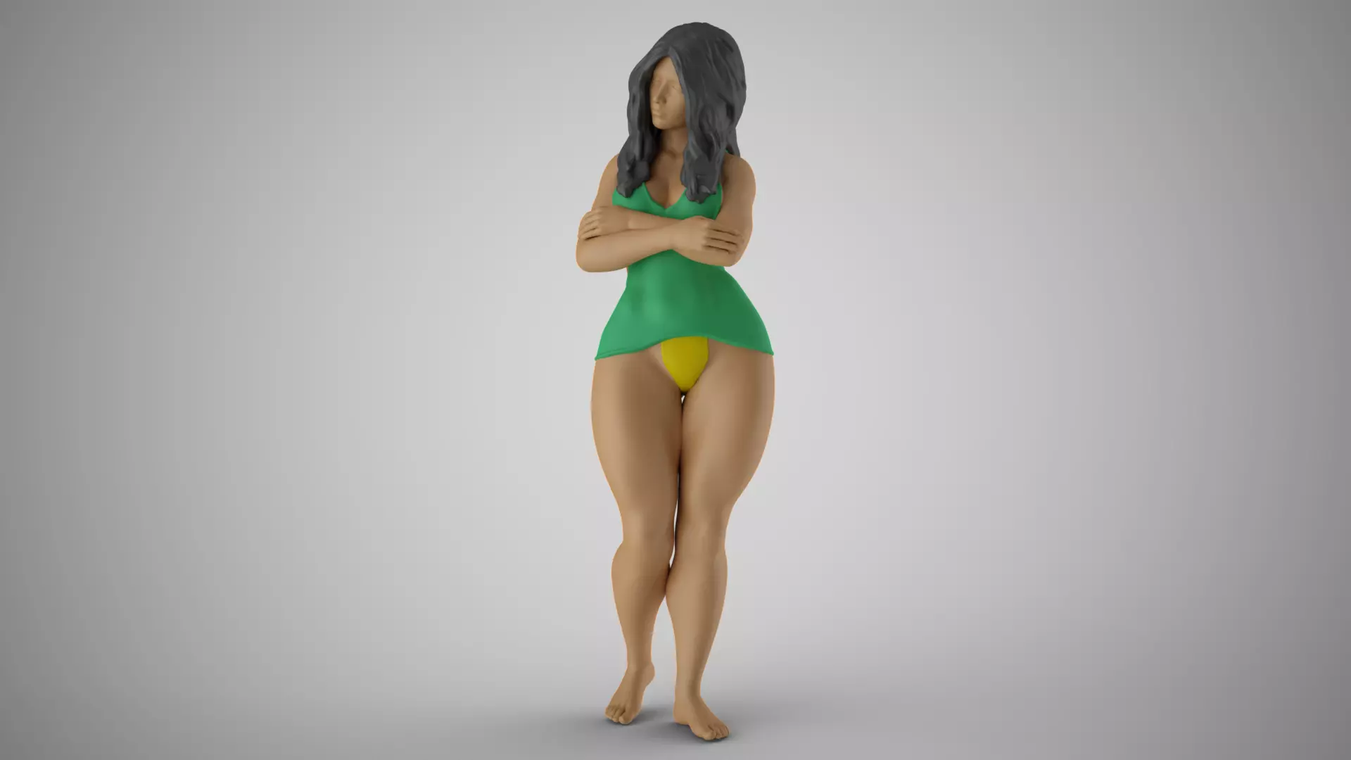 Lonely and Bored Girl 3D print model_0