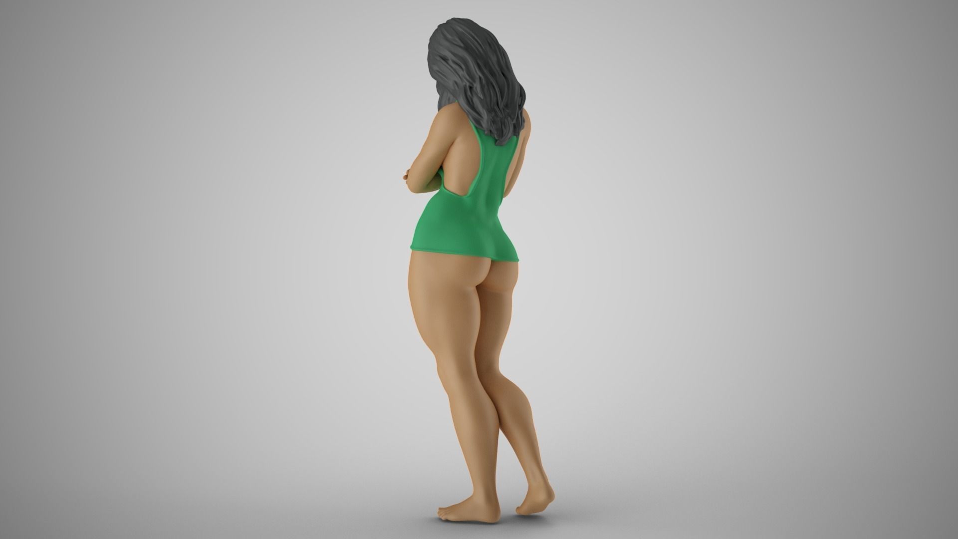 Lonely and Bored Girl 3D print model_8