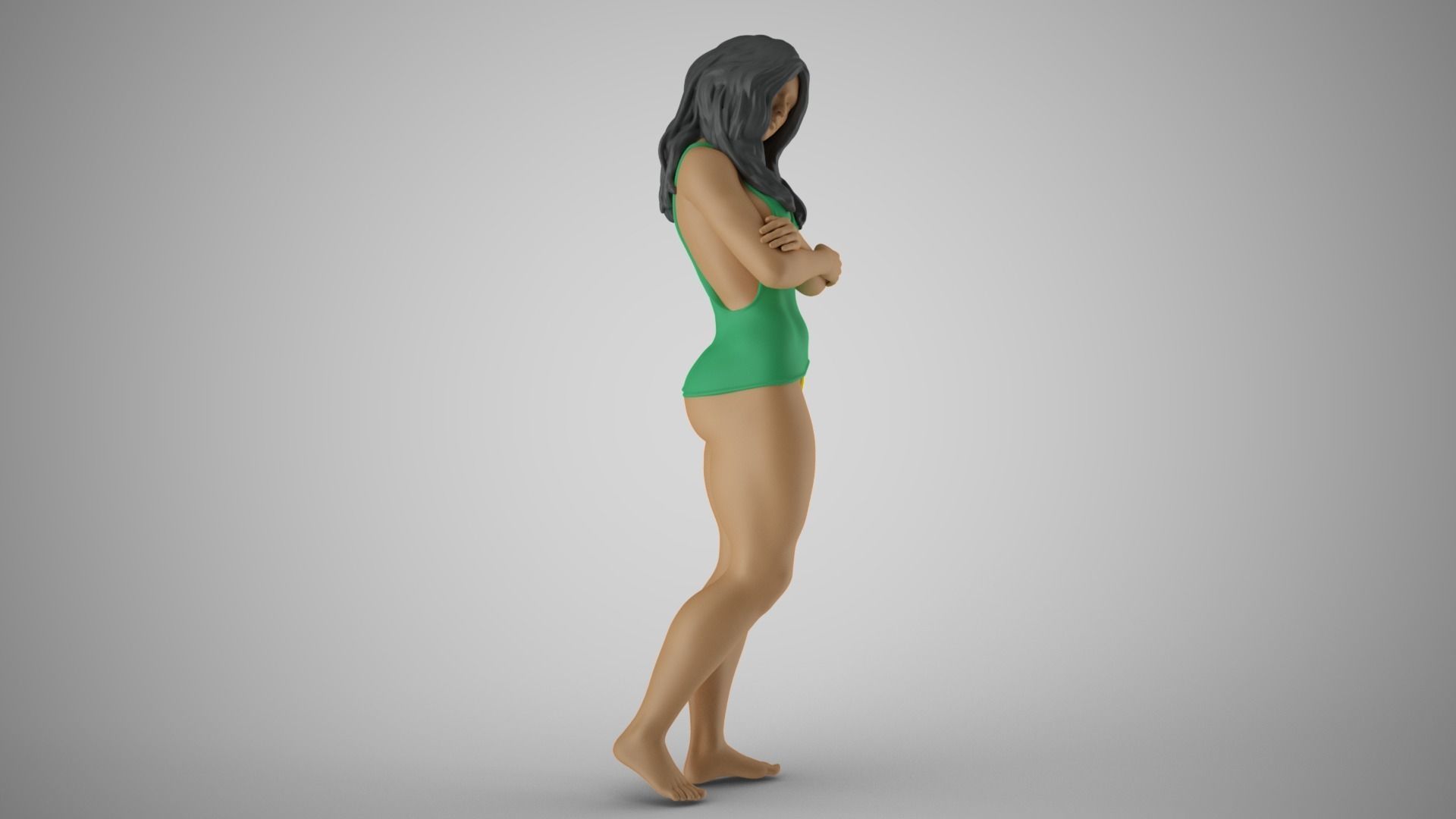 Lonely and Bored Girl 3D print model_5