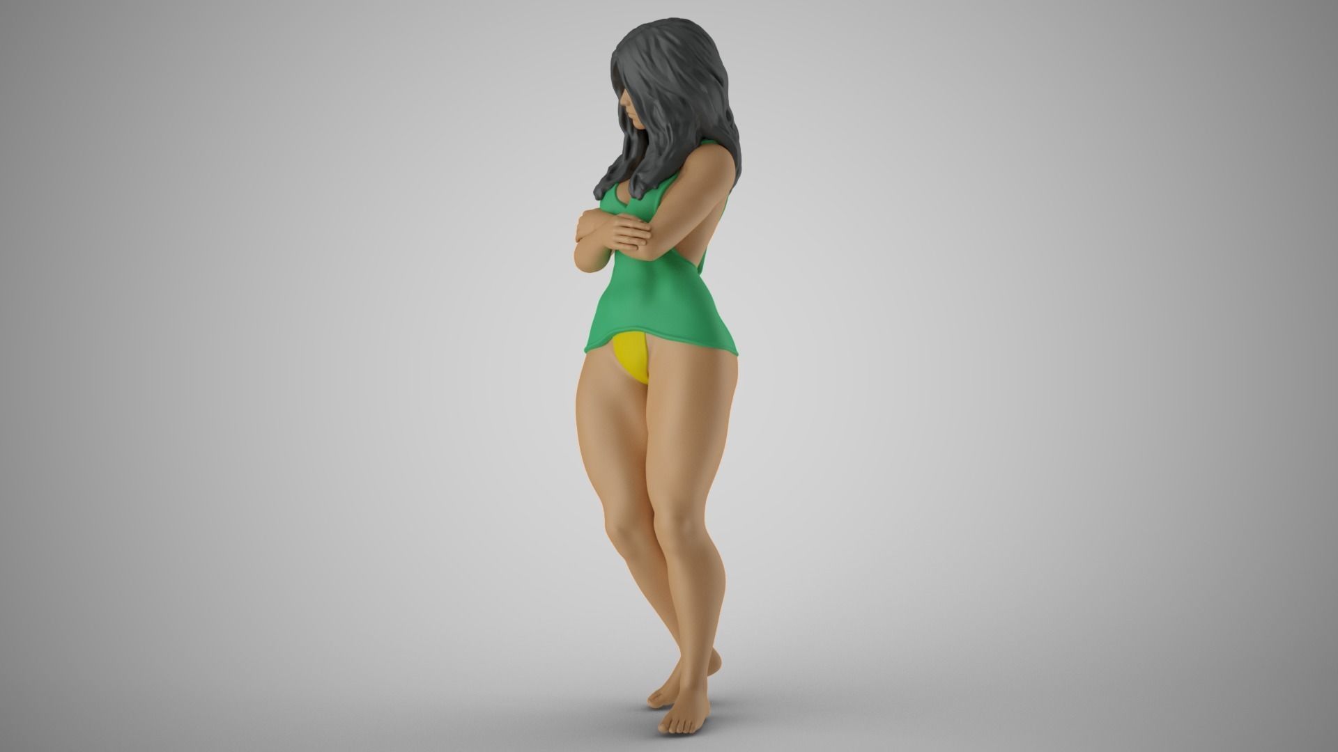Lonely and Bored Girl 3D print model_10