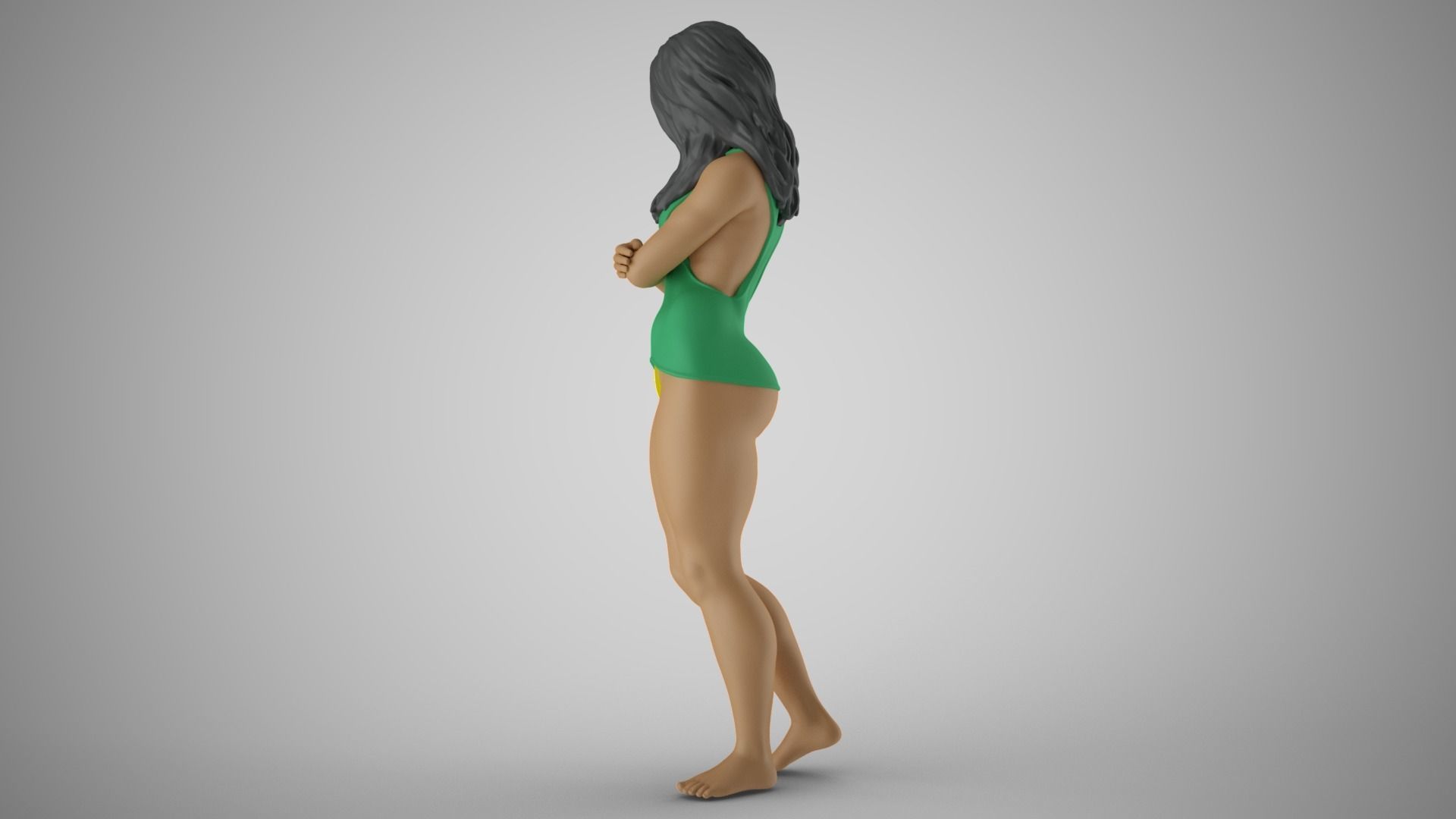 Lonely and Bored Girl 3D print model_9