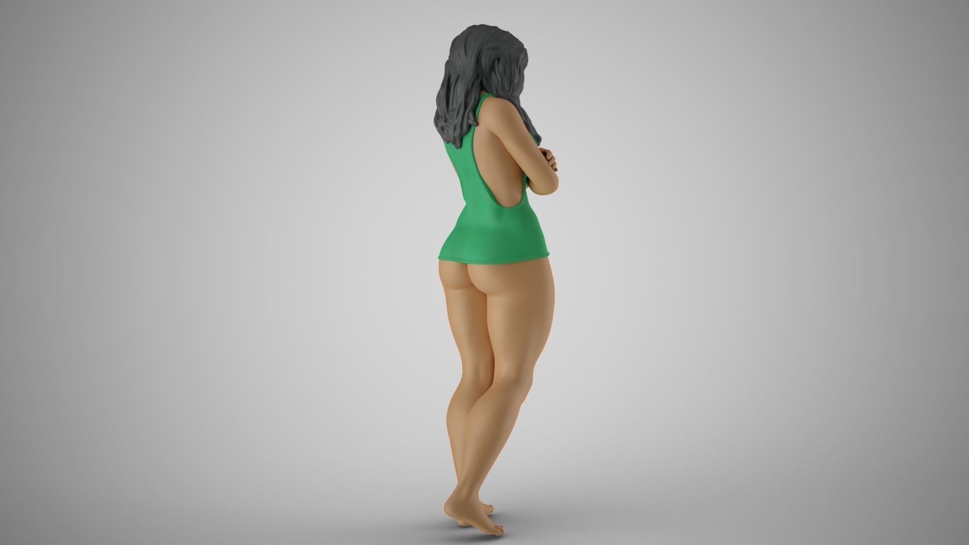 Lonely and Bored Girl 3D print model_6