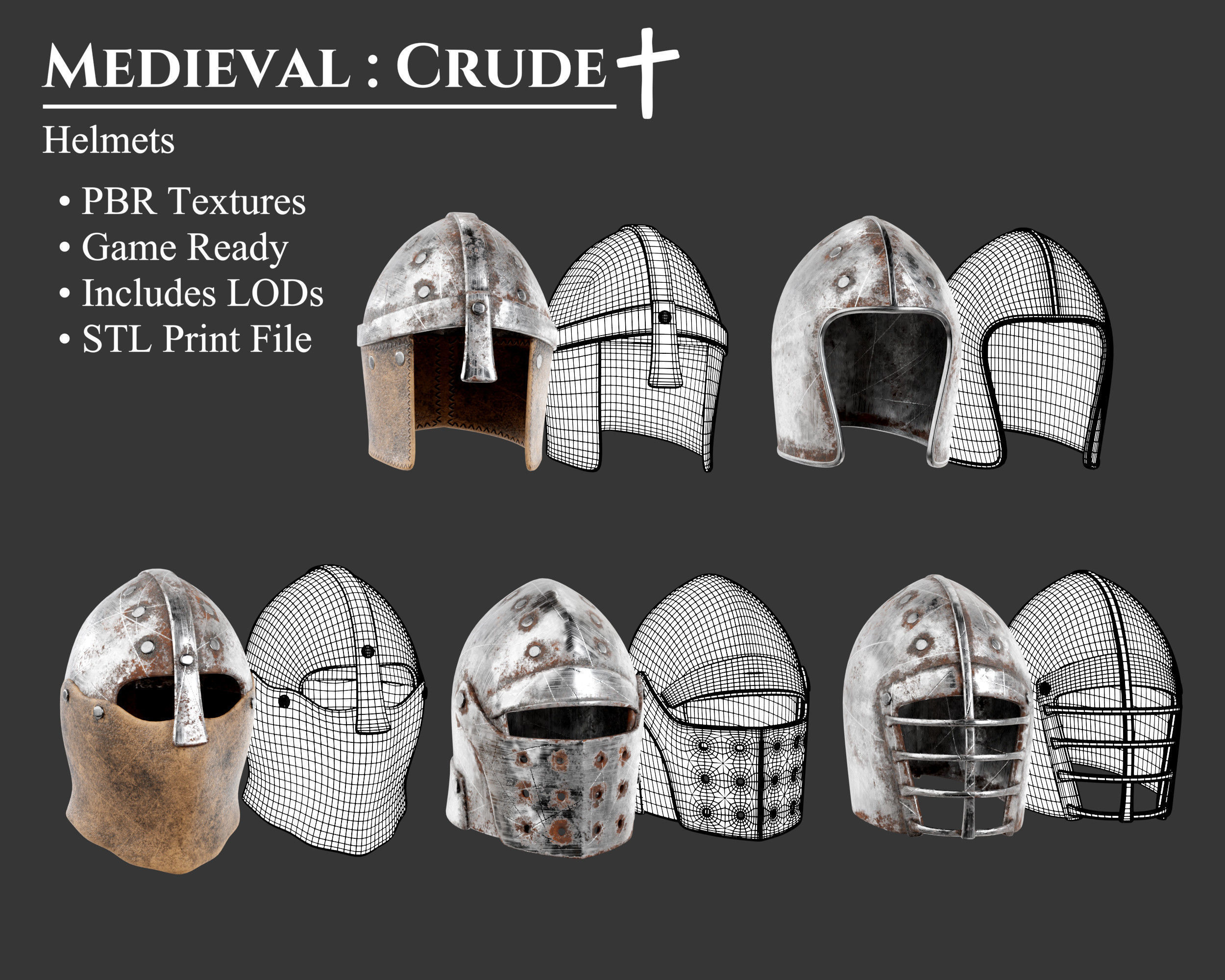 Medieval Collection Crude Armor and Helmets _9