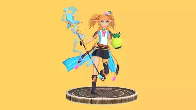 Eloa games character elf fanart model Low-poly 3D model