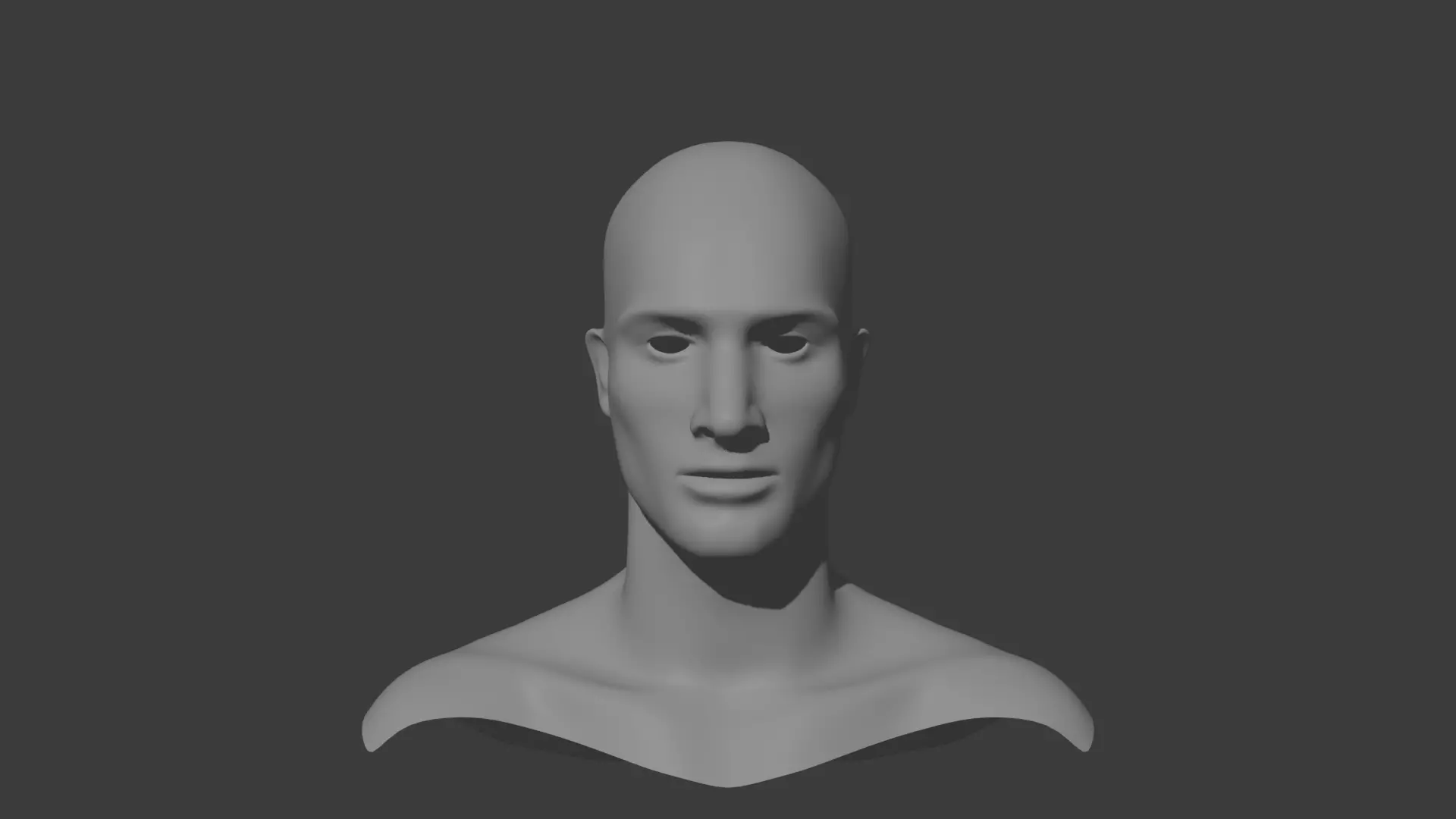 Handsome Male Head Low-poly 3D model