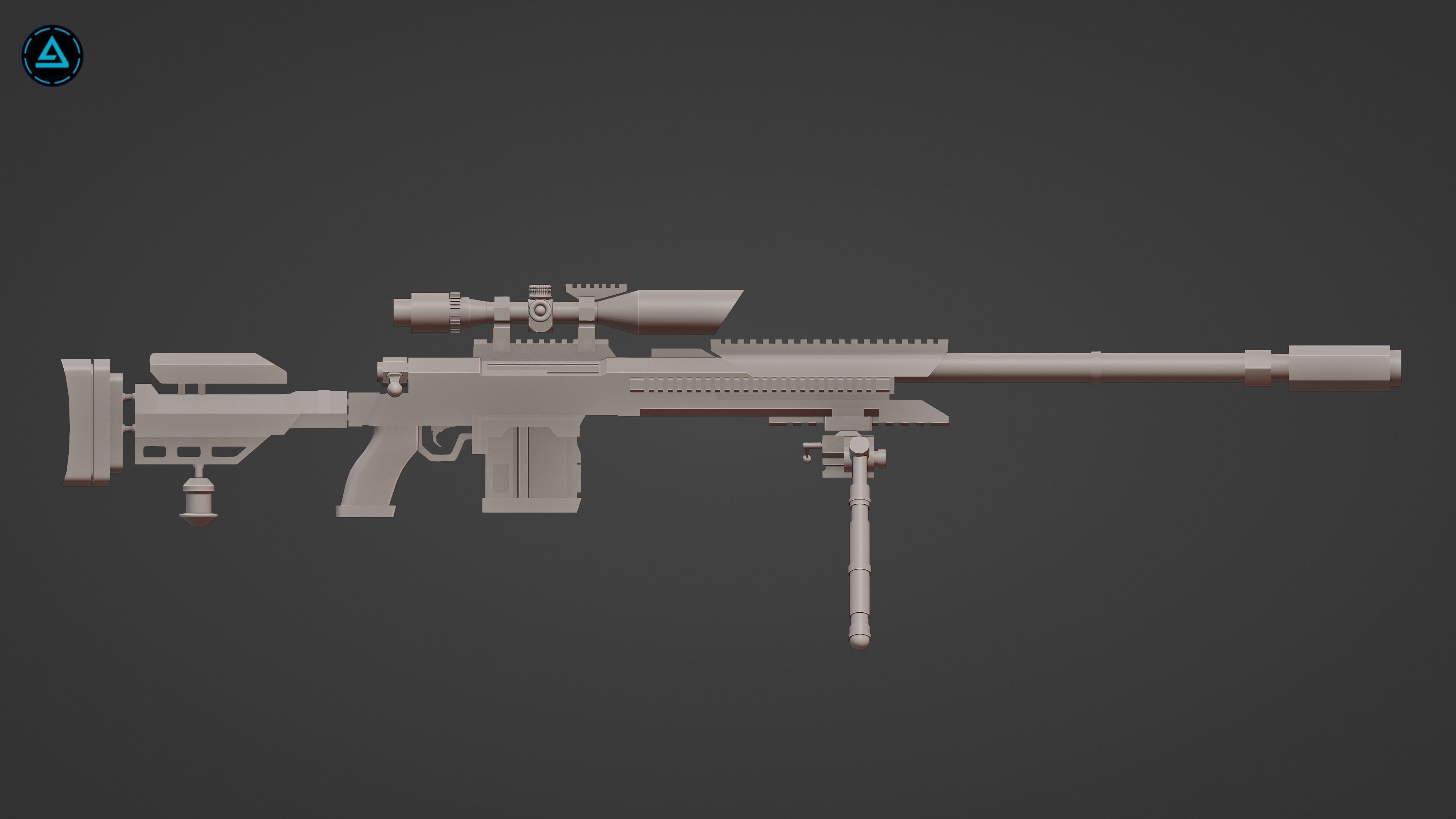 FATAL X59 Sniper Low-poly 3D model_12