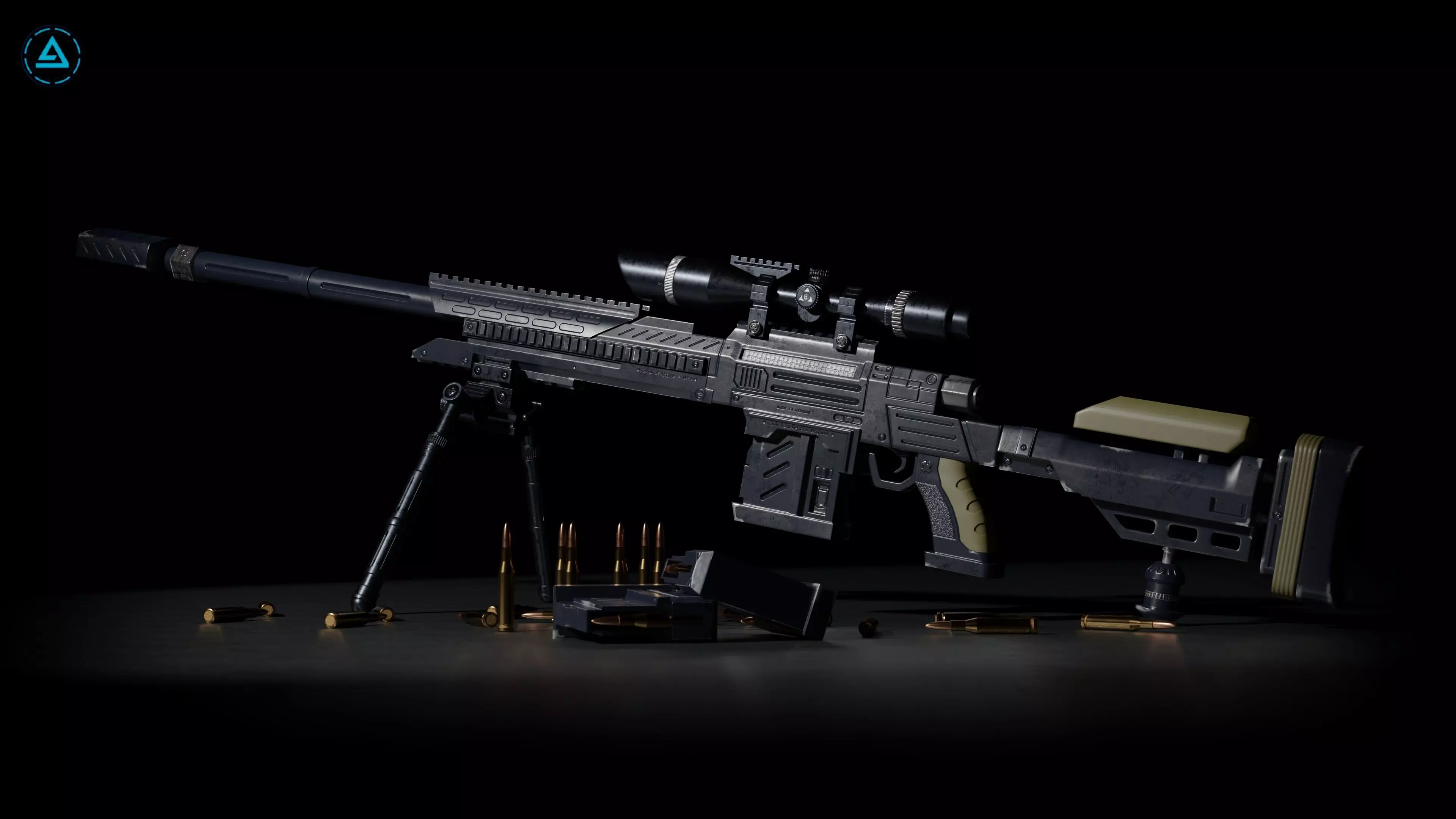 FATAL X59 Sniper Low-poly 3D model_0