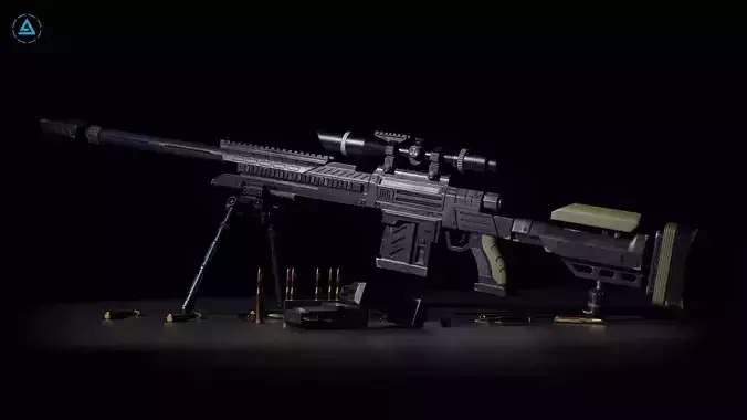 FATAL X59 Sniper Low-poly 3D model