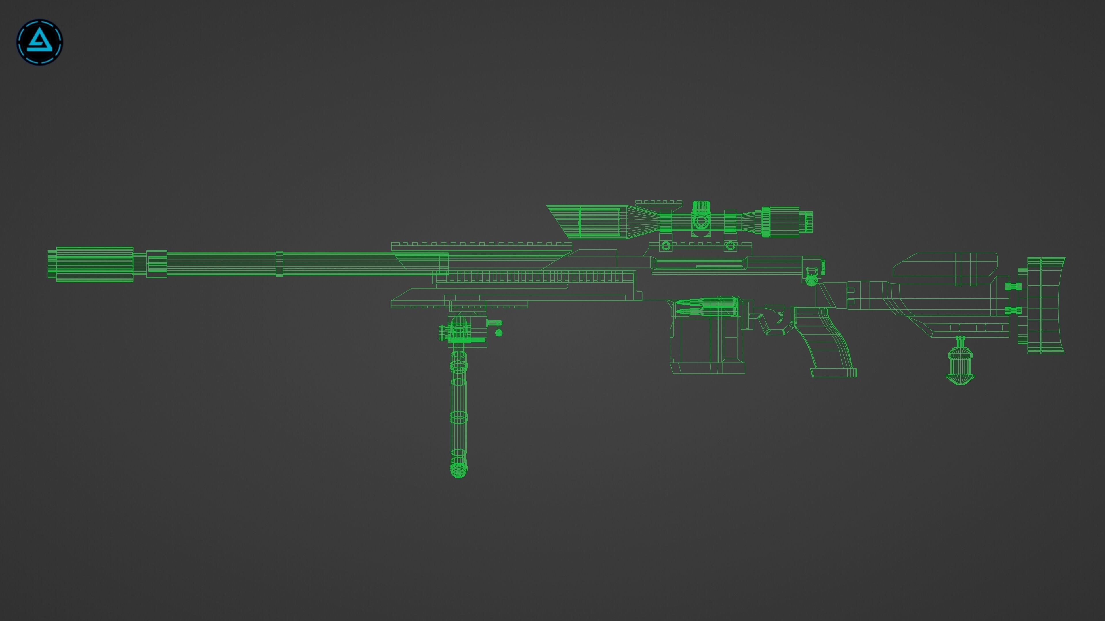 FATAL X59 Sniper Low-poly 3D model_14
