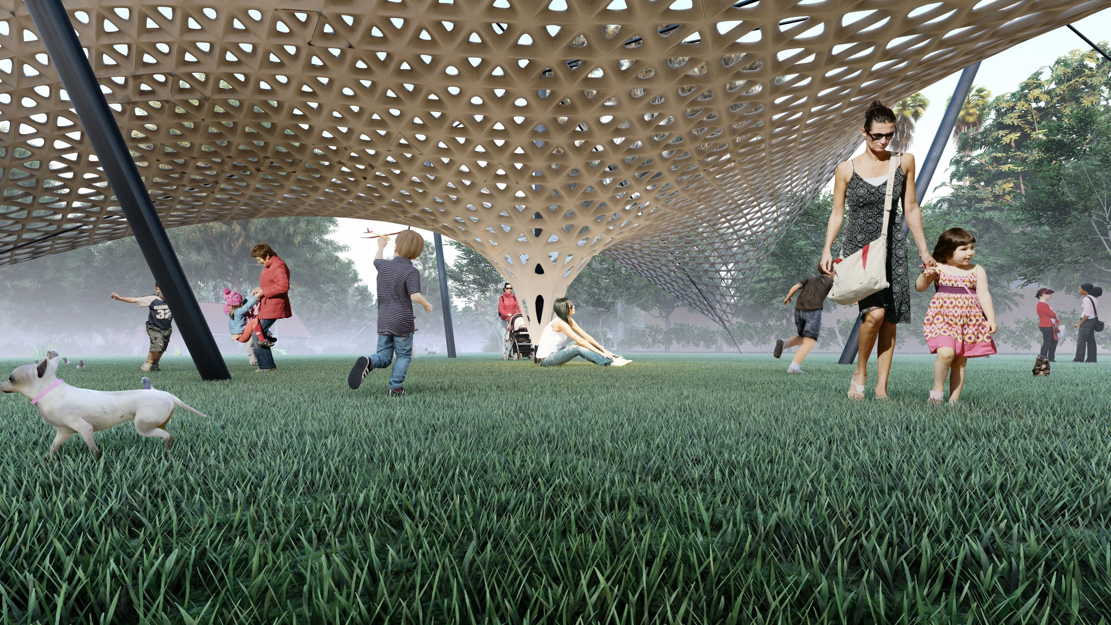 parametric pavilion design scene 3D model 3D printable | CGTrader