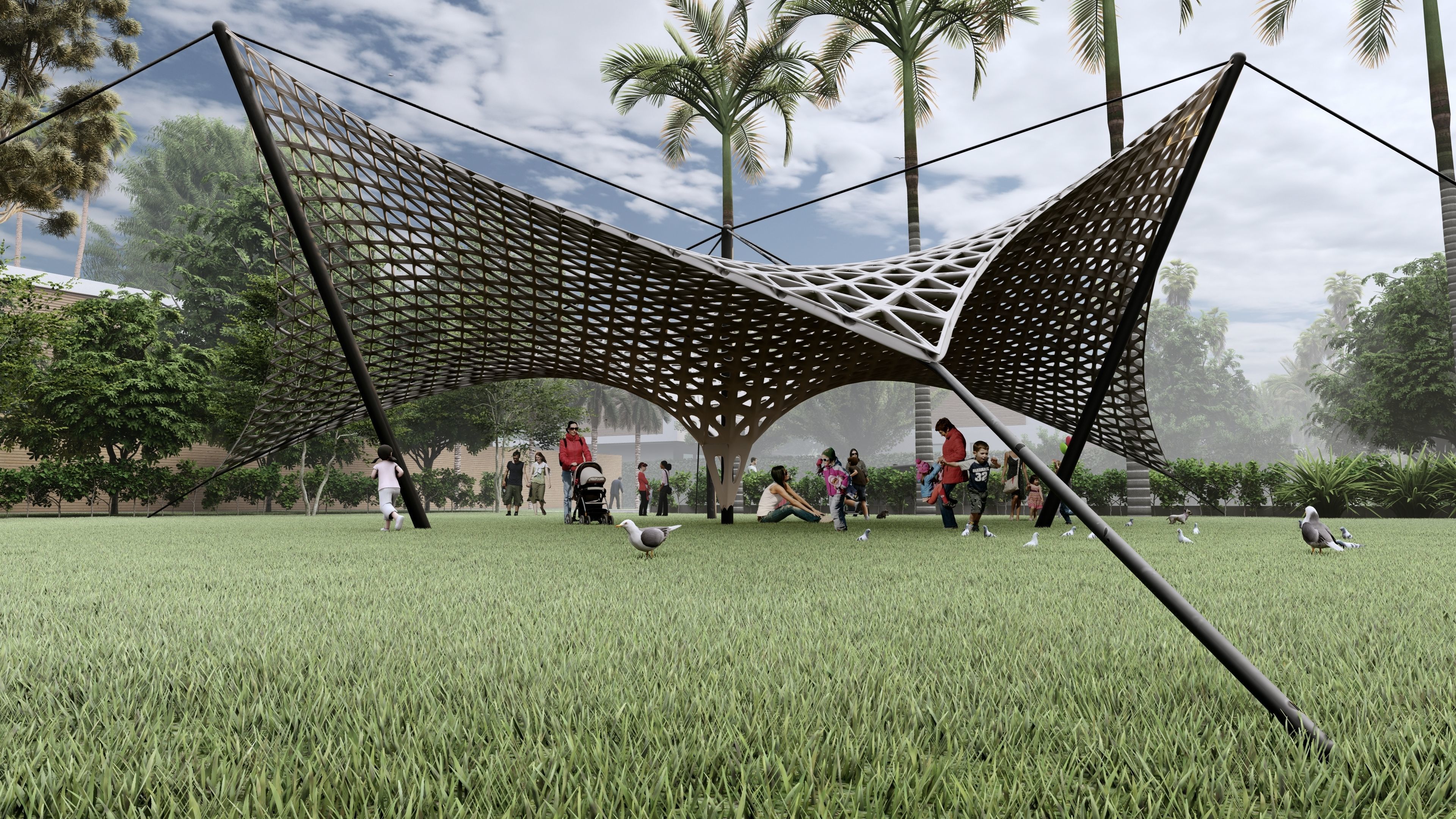 parametric pavilion design scene 3D model 3D printable | CGTrader
