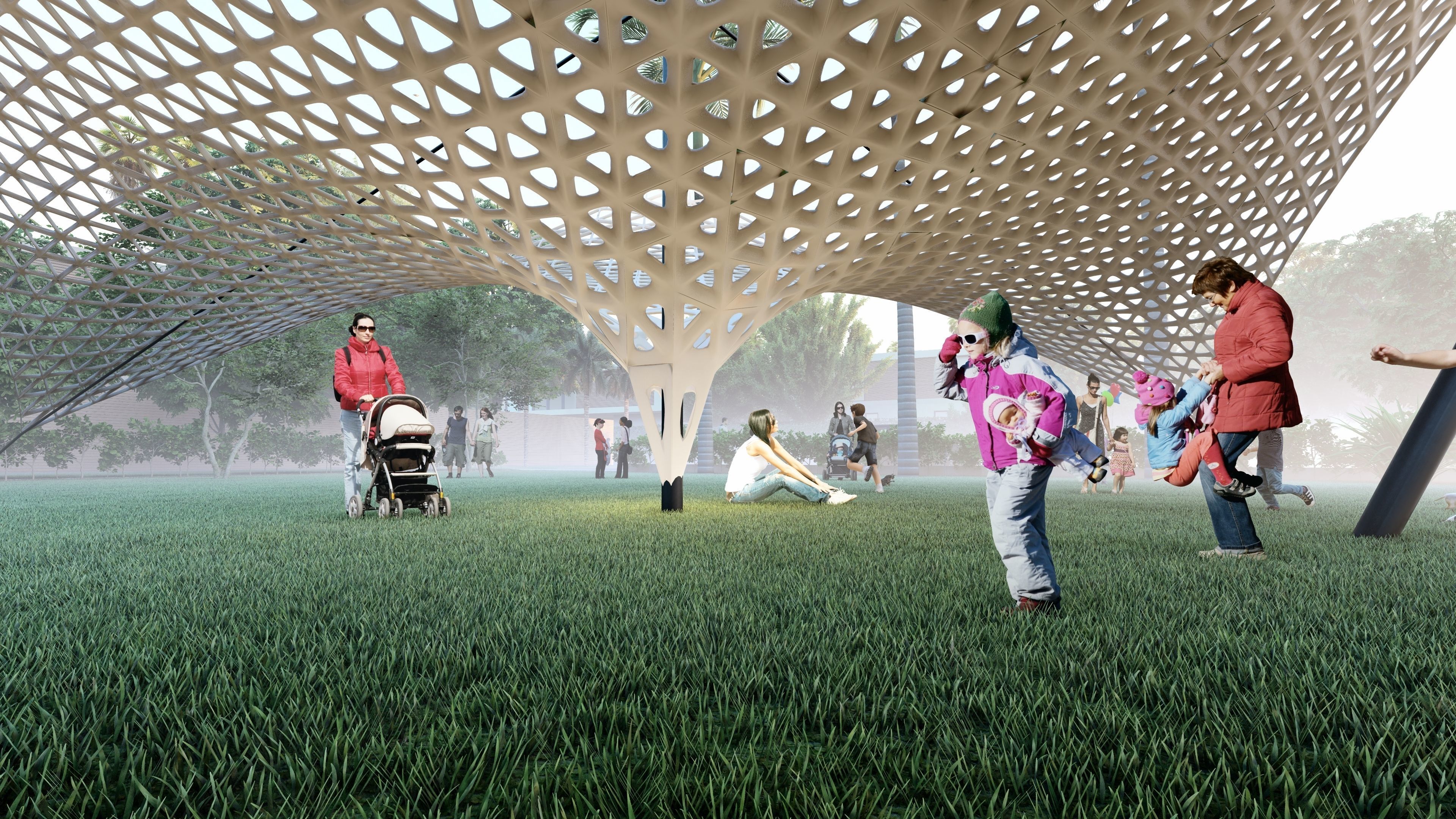 parametric pavilion design scene 3D model 3D printable | CGTrader