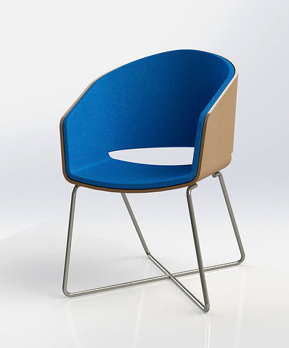 chair model with fabric and metal frame 3D model