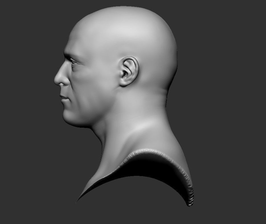 Base mesh male  head  3D print model_2