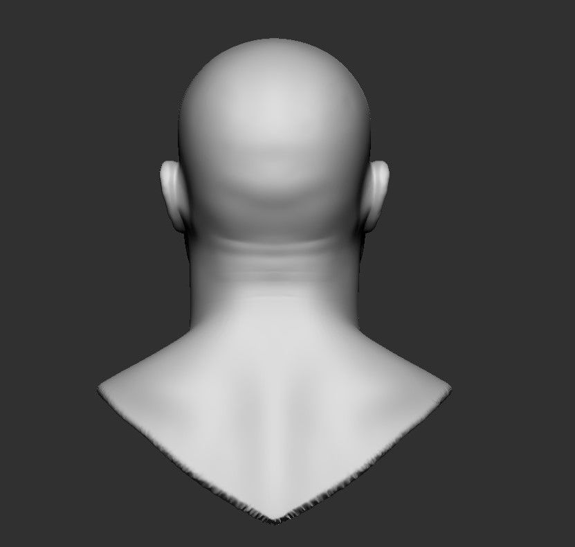 Base mesh male  head  3D print model_4