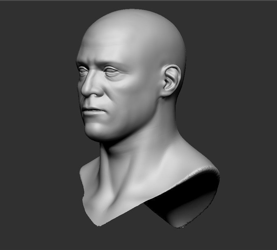 Base mesh male  head  3D print model_1