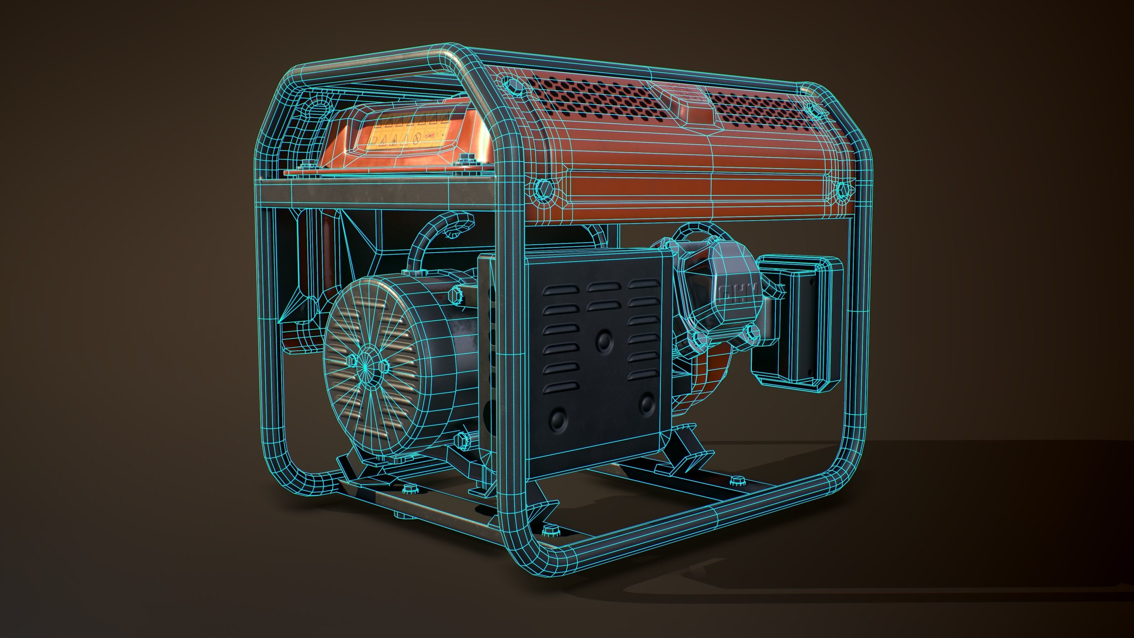 Husqvarna Generator Low-poly 3D model_11