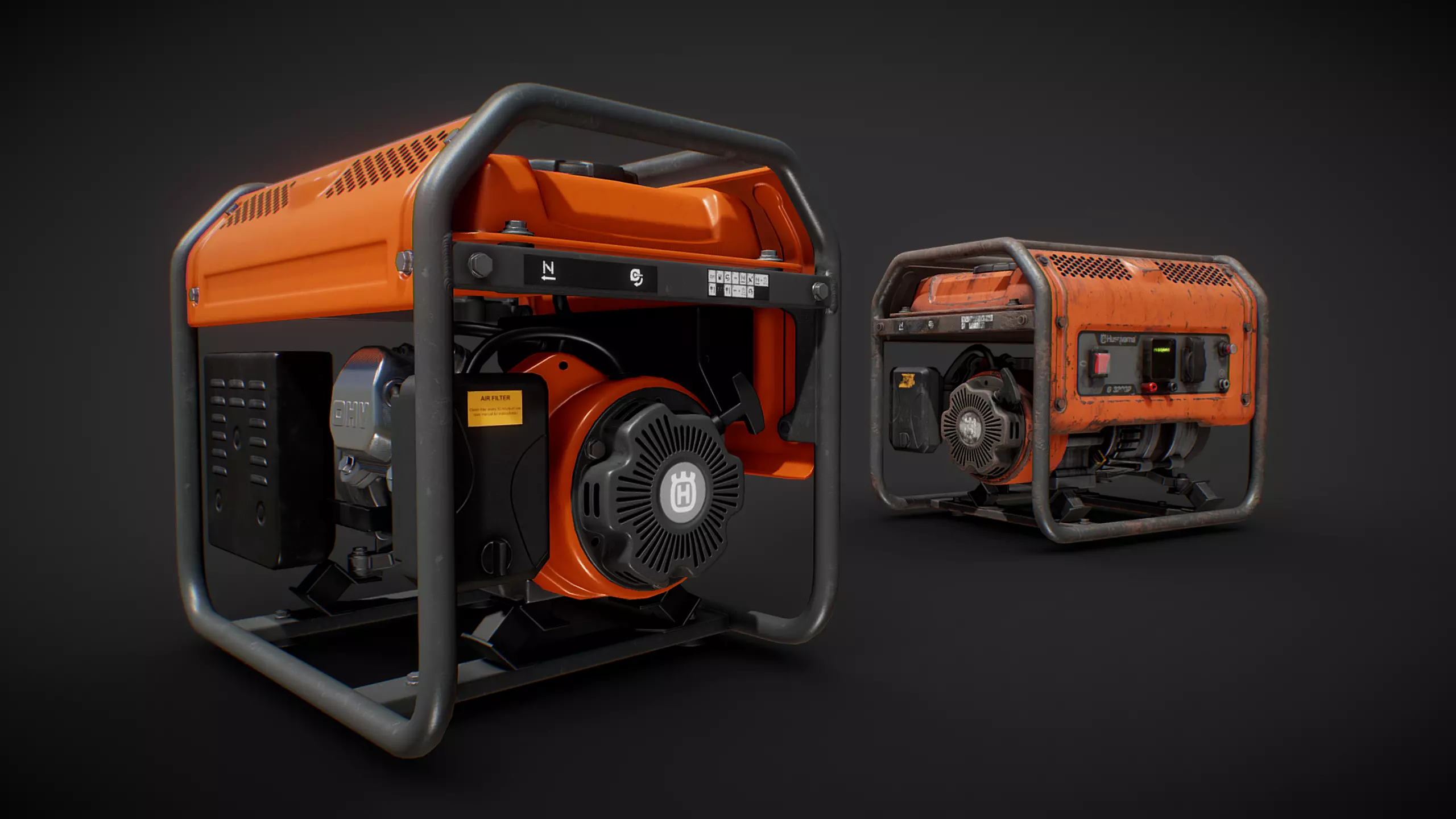 Husqvarna Generator Low-poly 3D model_0