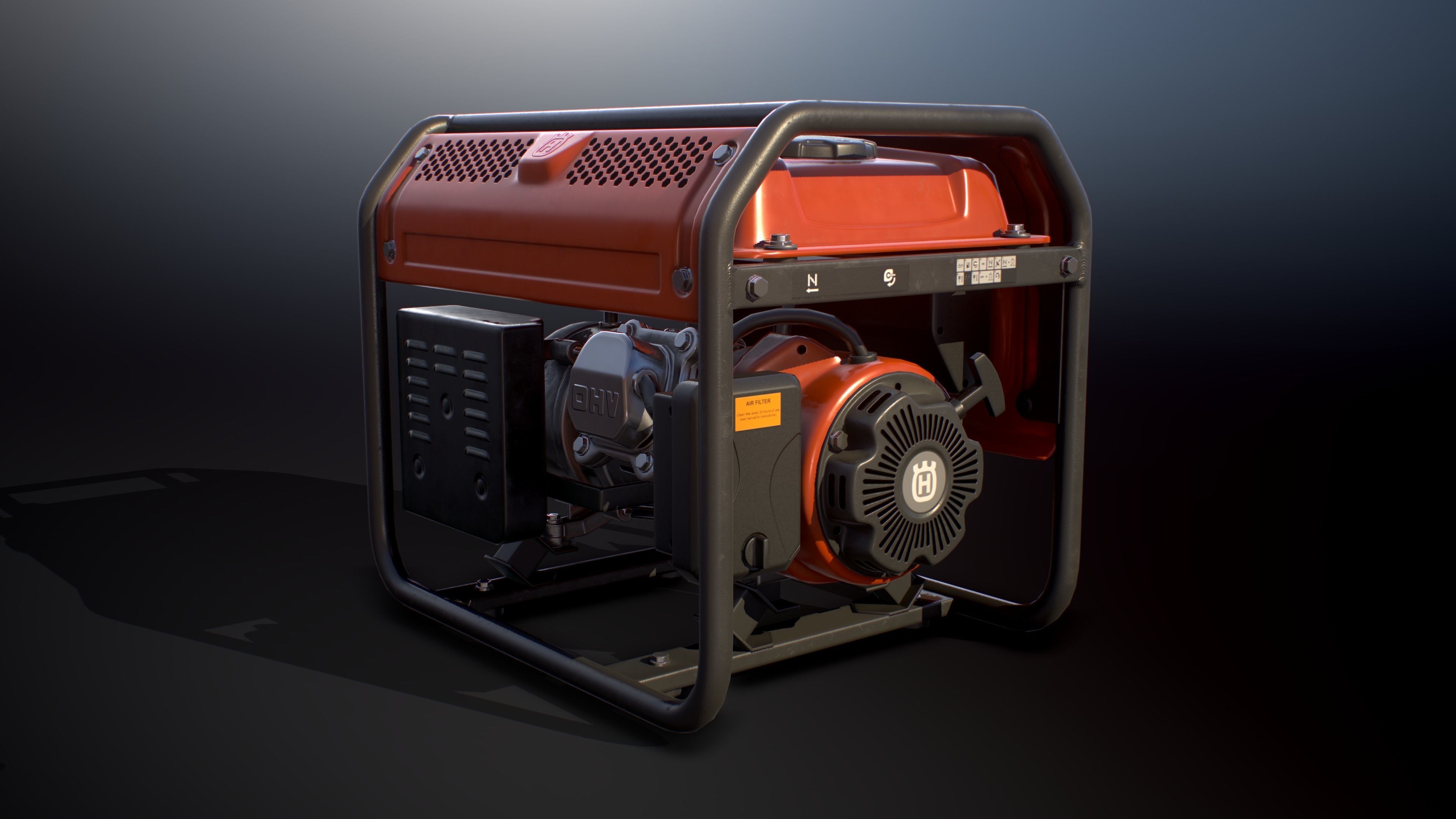 Husqvarna Generator Low-poly 3D model_7