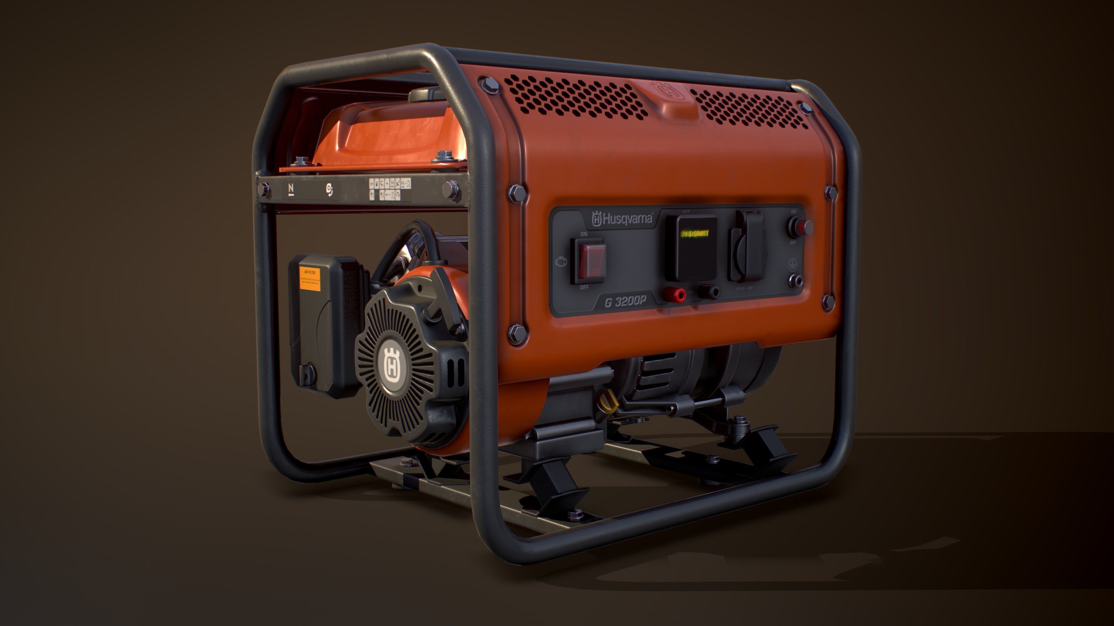 Husqvarna Generator Low-poly 3D model_3
