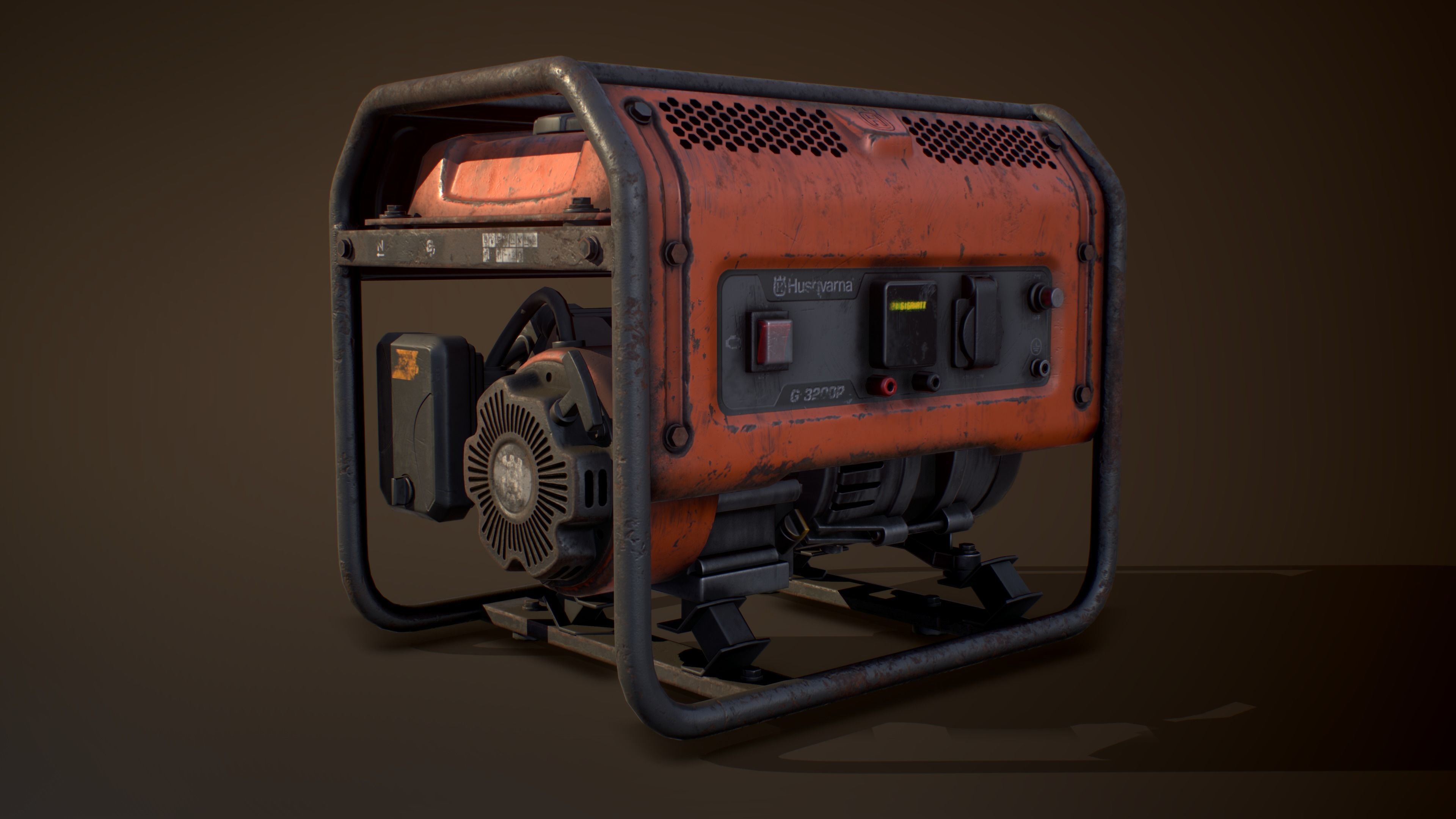 Husqvarna Generator Low-poly 3D model_4