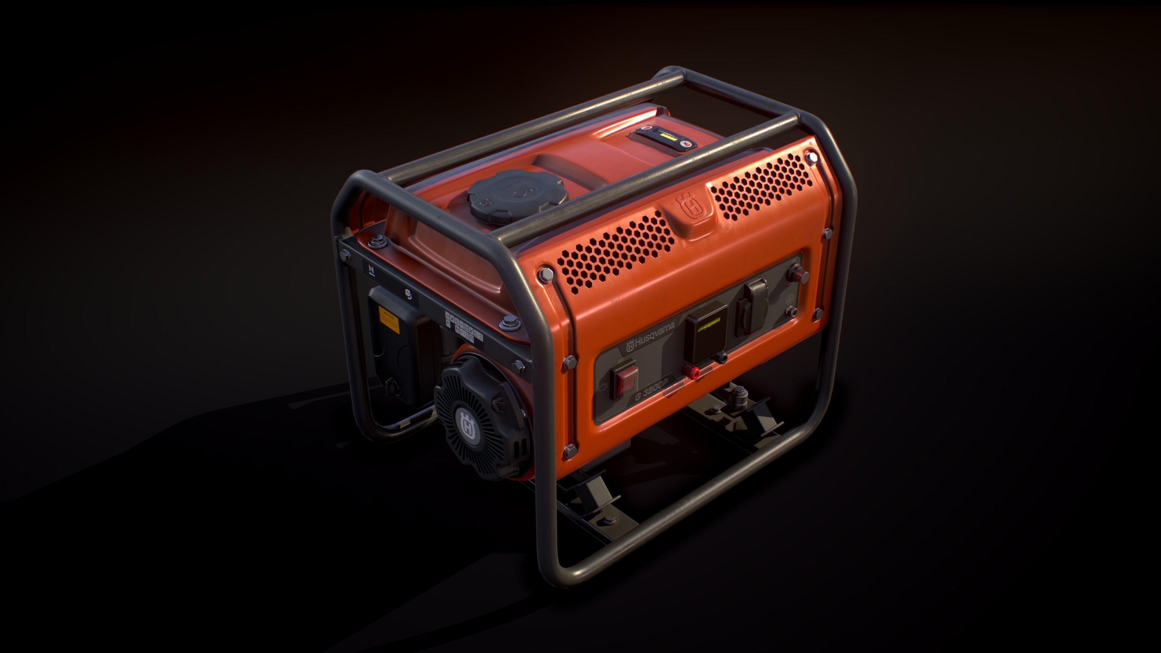Husqvarna Generator Low-poly 3D model_9