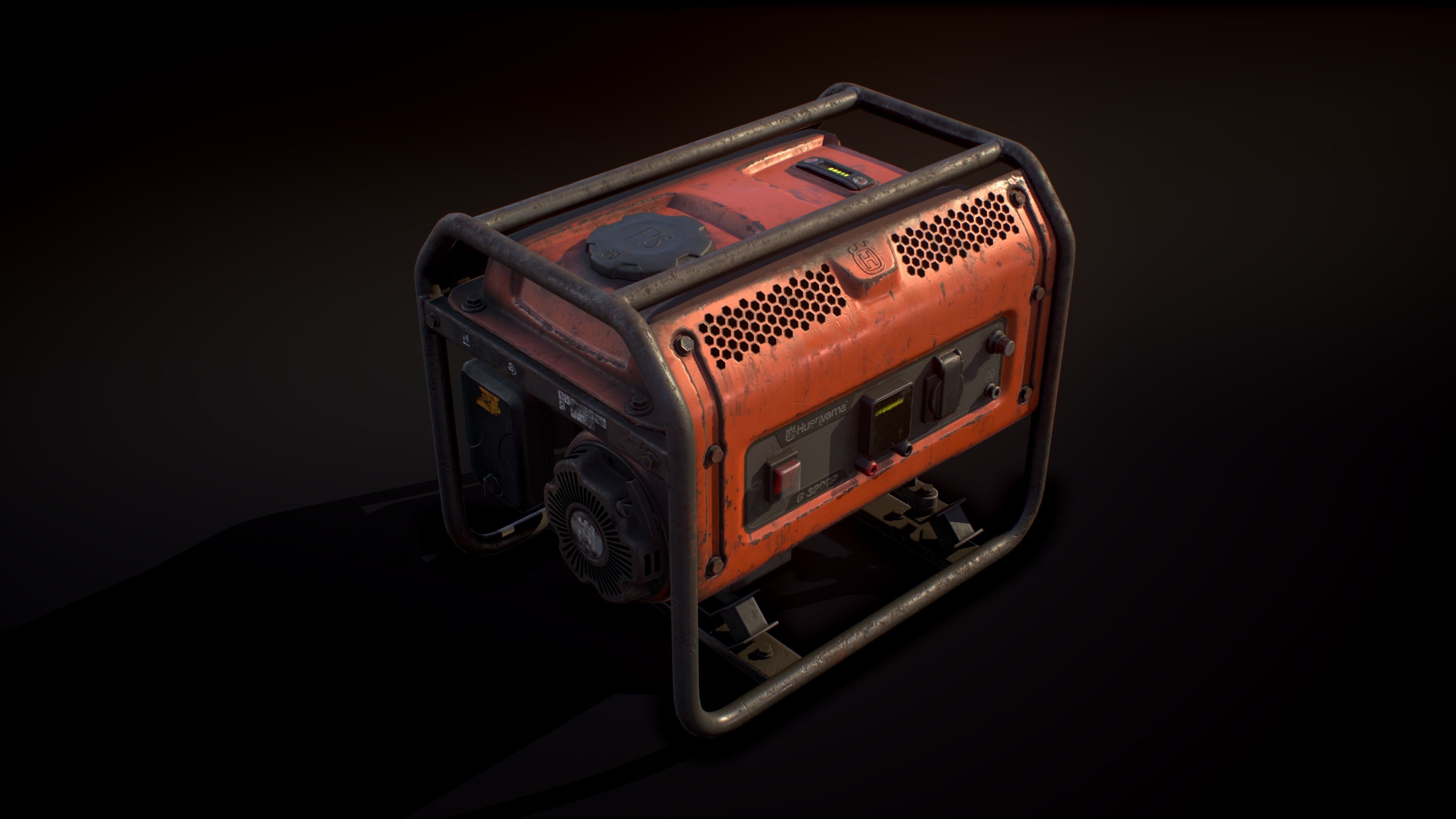 Husqvarna Generator Low-poly 3D model_10