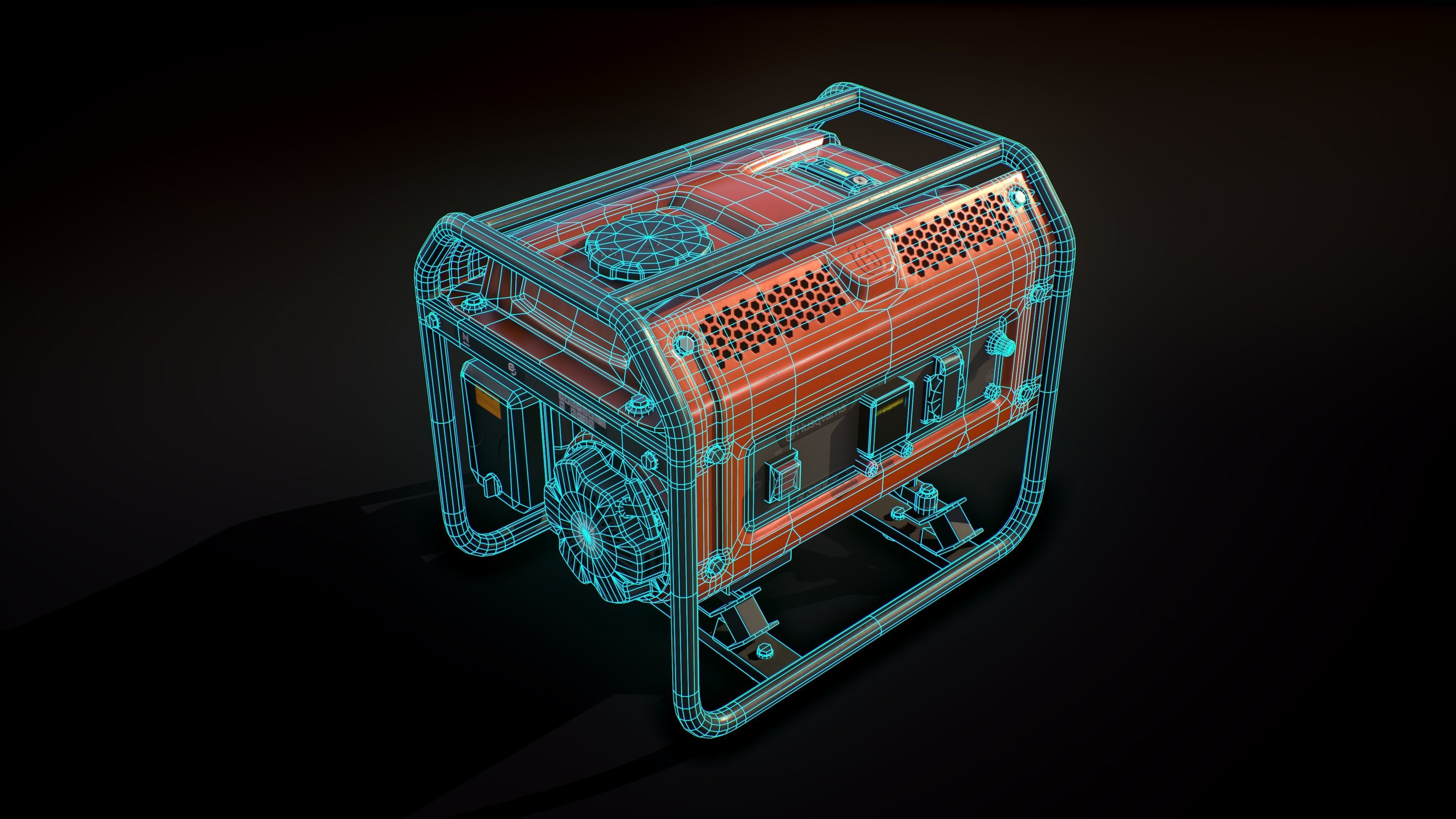 Husqvarna Generator Low-poly 3D model_13