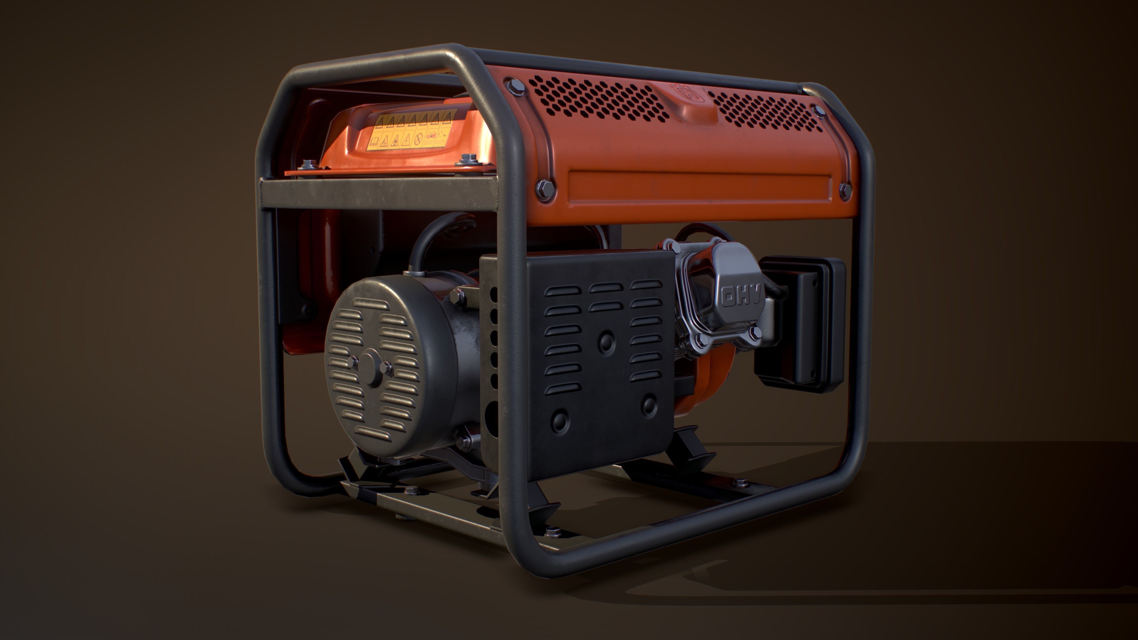Husqvarna Generator Low-poly 3D model_5