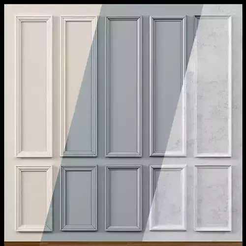 Wall molding 16 Boiserie classic panels 3D model
