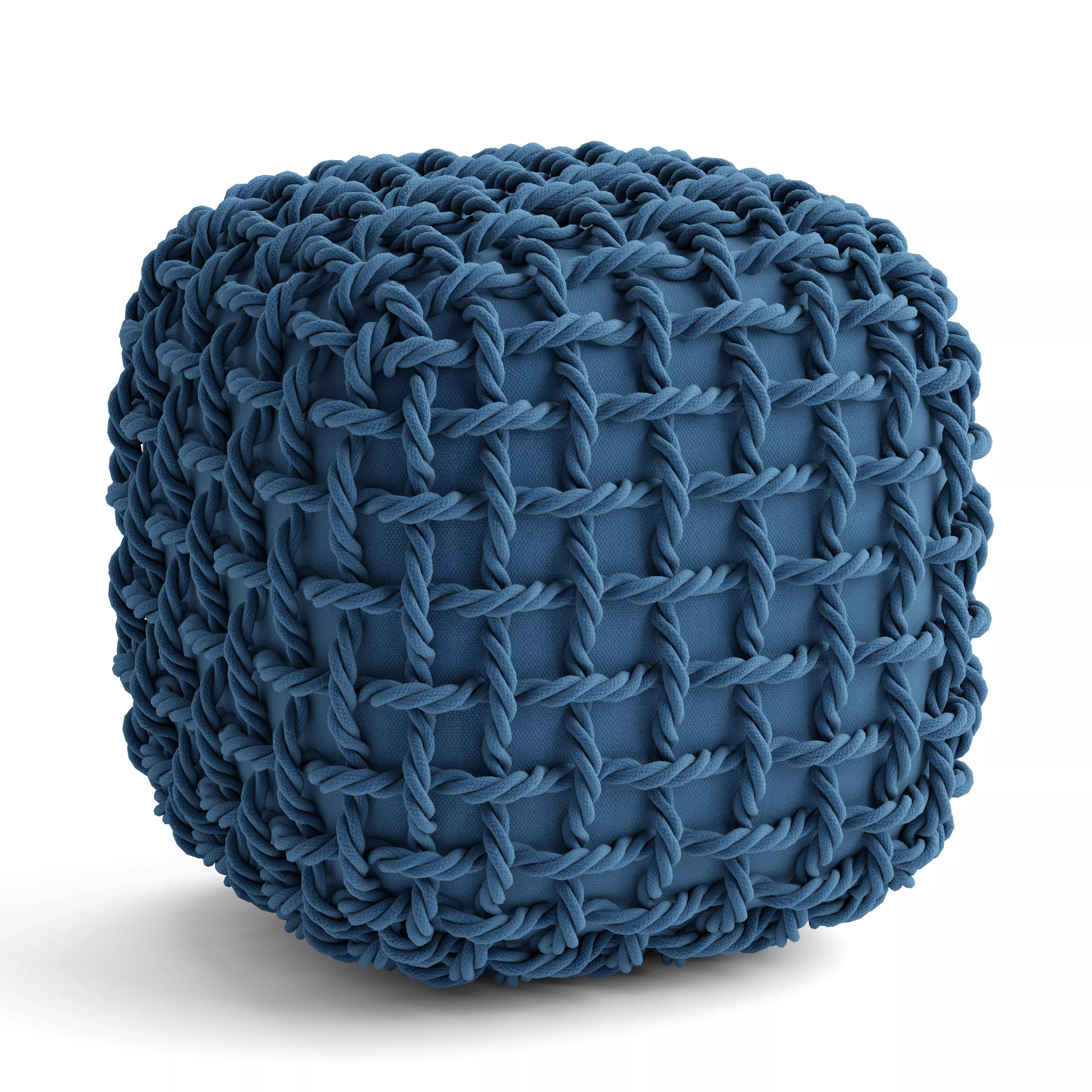 pouf with rope 3D model_0