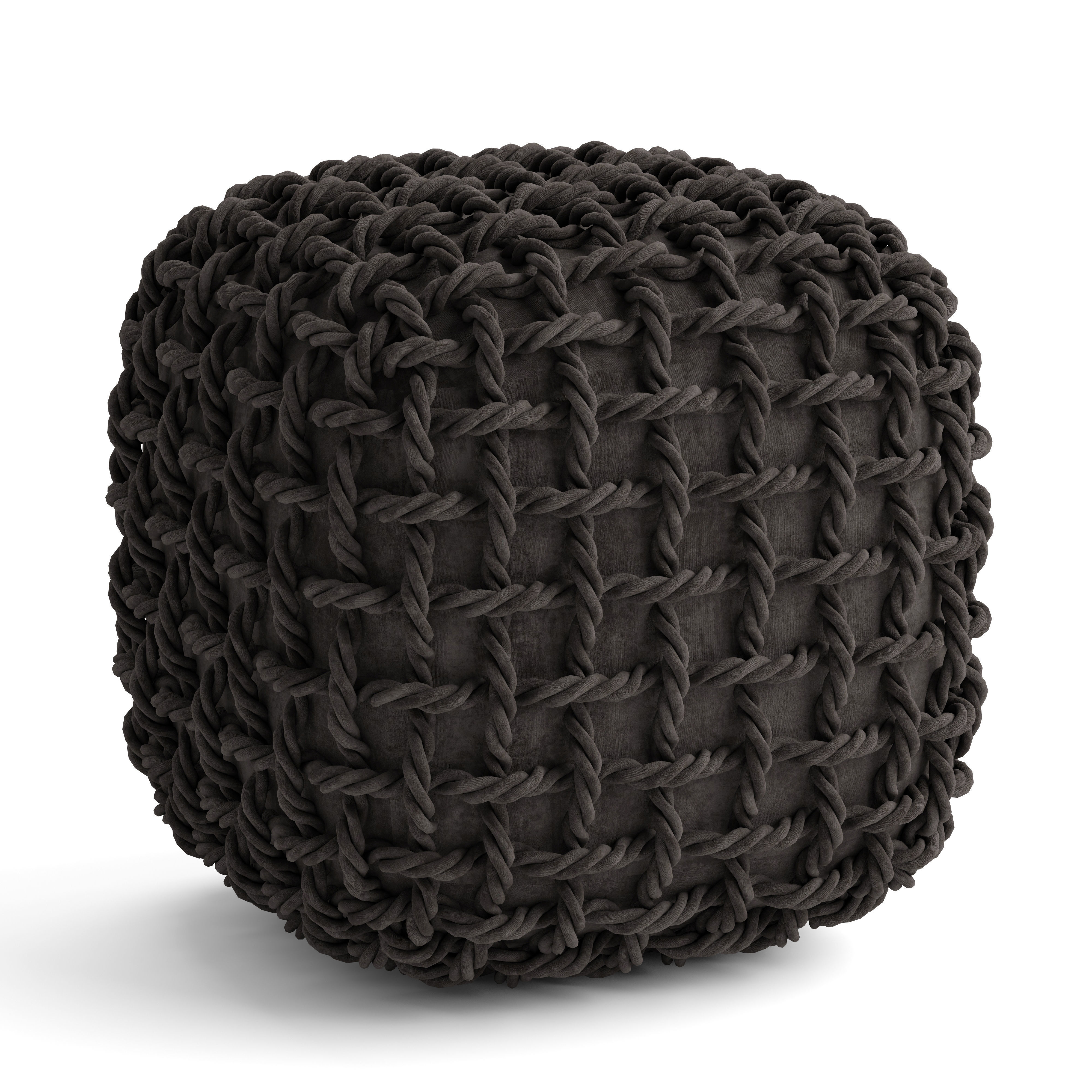 pouf with rope 3D model_1