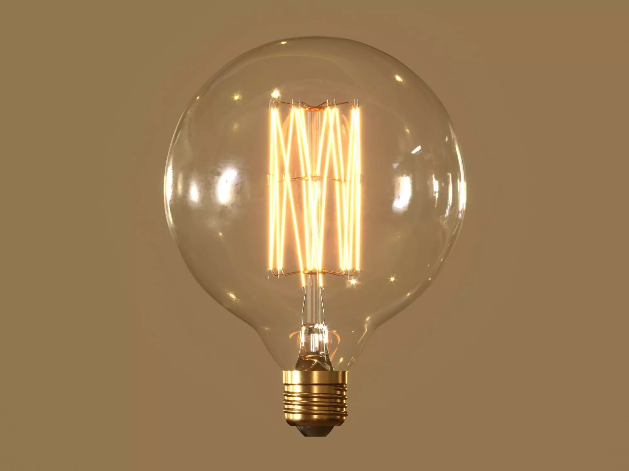 Globe Light Bulb 3D model_0