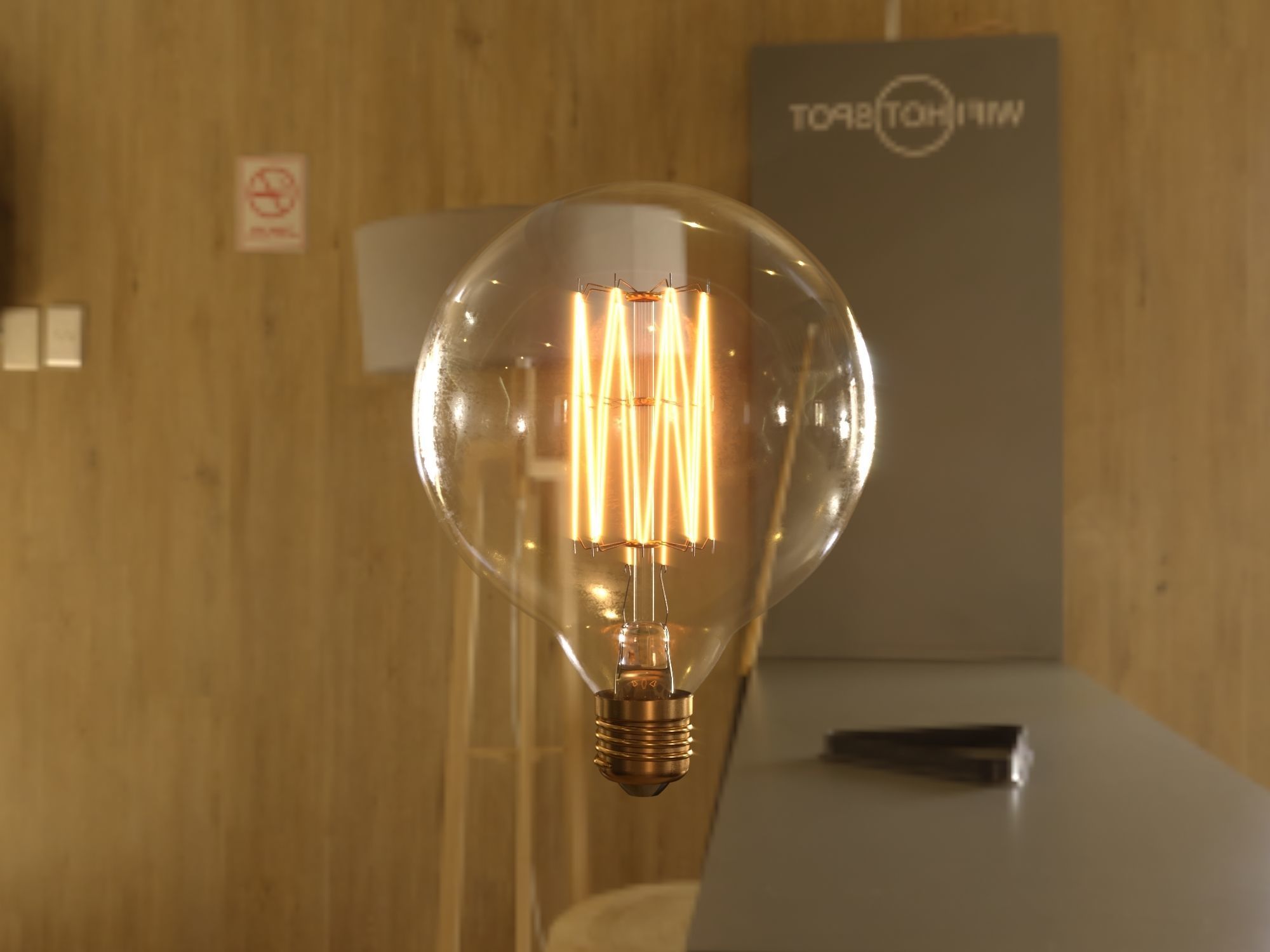 Globe Light Bulb 3D model_1