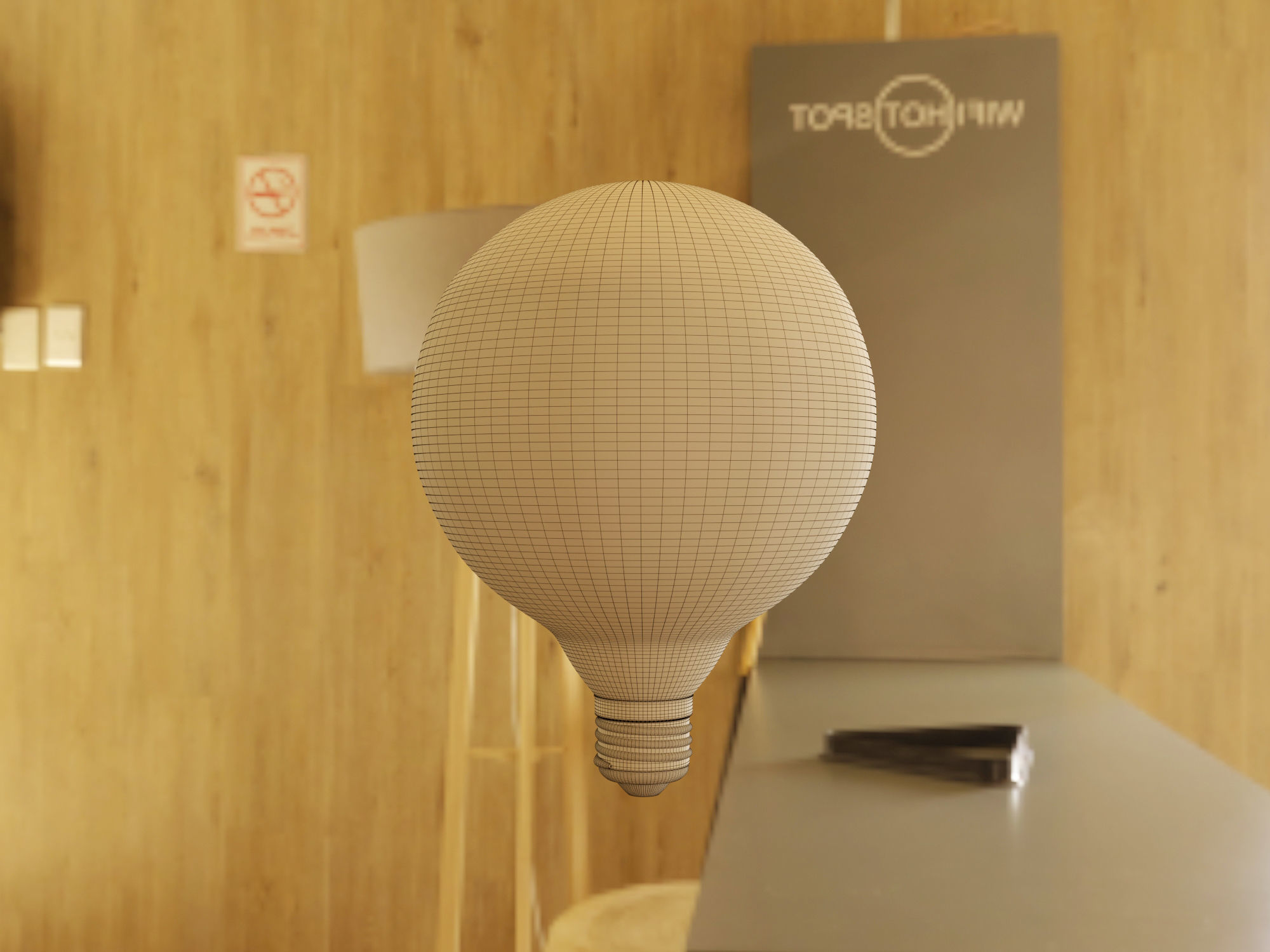 Globe Light Bulb 3D model_2