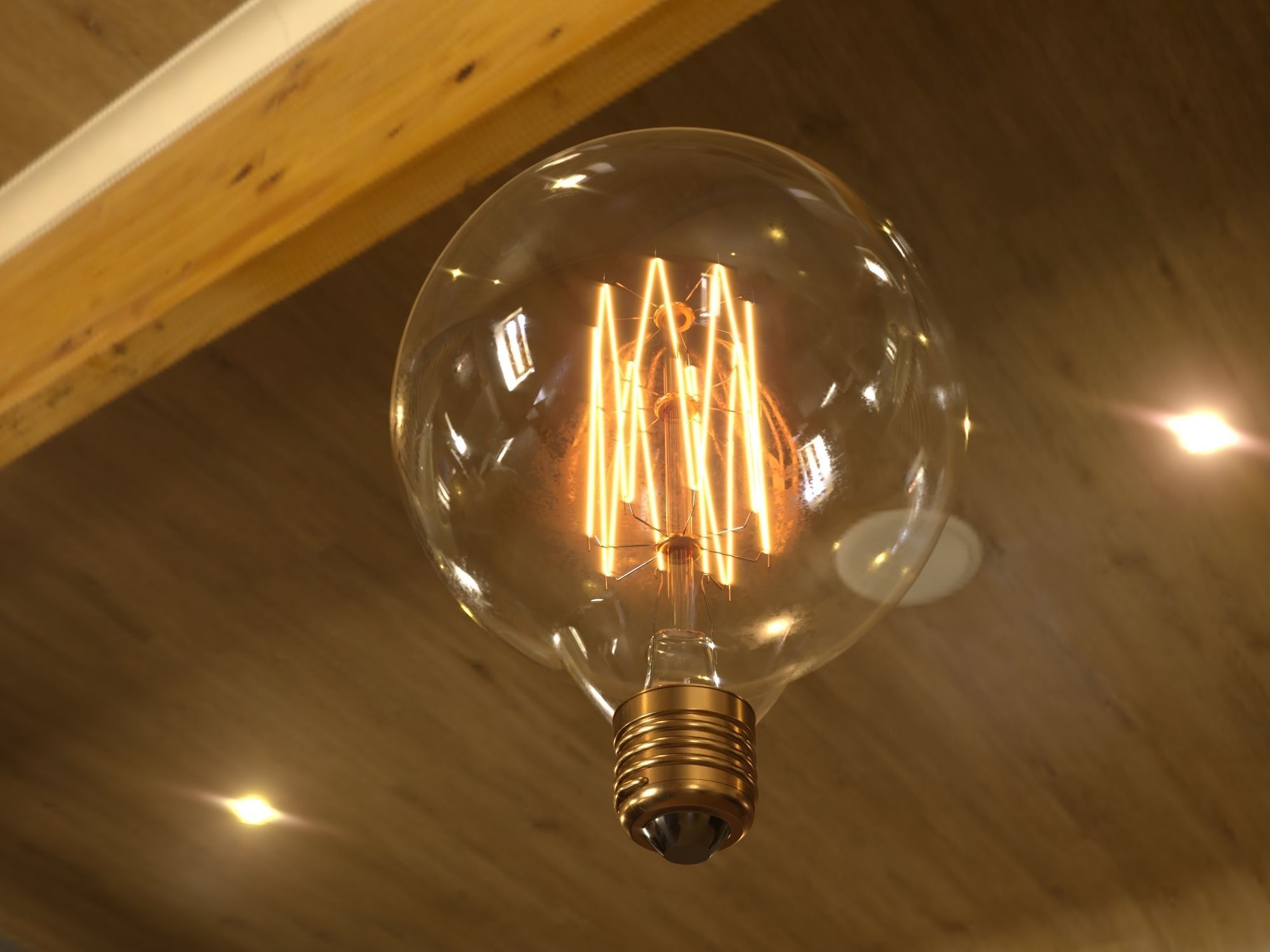 Globe Light Bulb 3D model_3