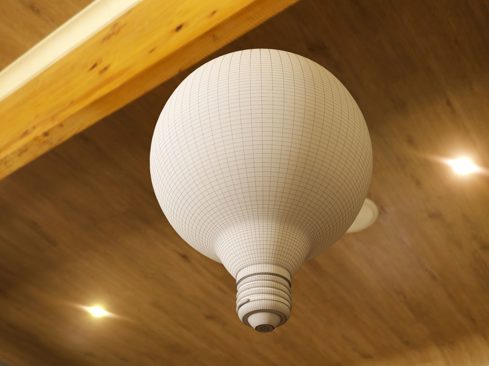 Globe Light Bulb 3D model_4