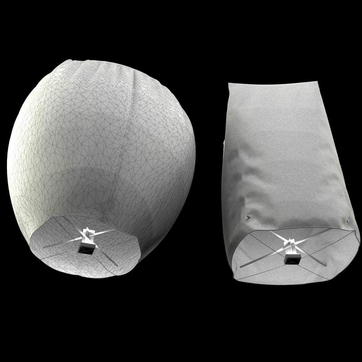 Chinese sky lantern Low-poly 3D model_5