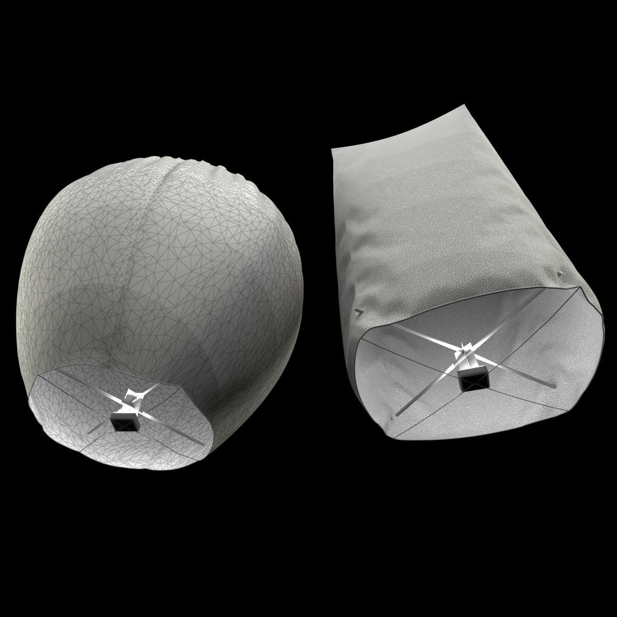 Chinese sky lantern Low-poly 3D model_6