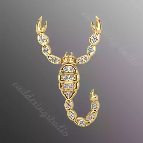 Pendantrk13 scorpion pendant with stones 3D print model