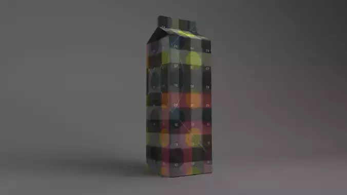 Juice Box 1L Size 3D model