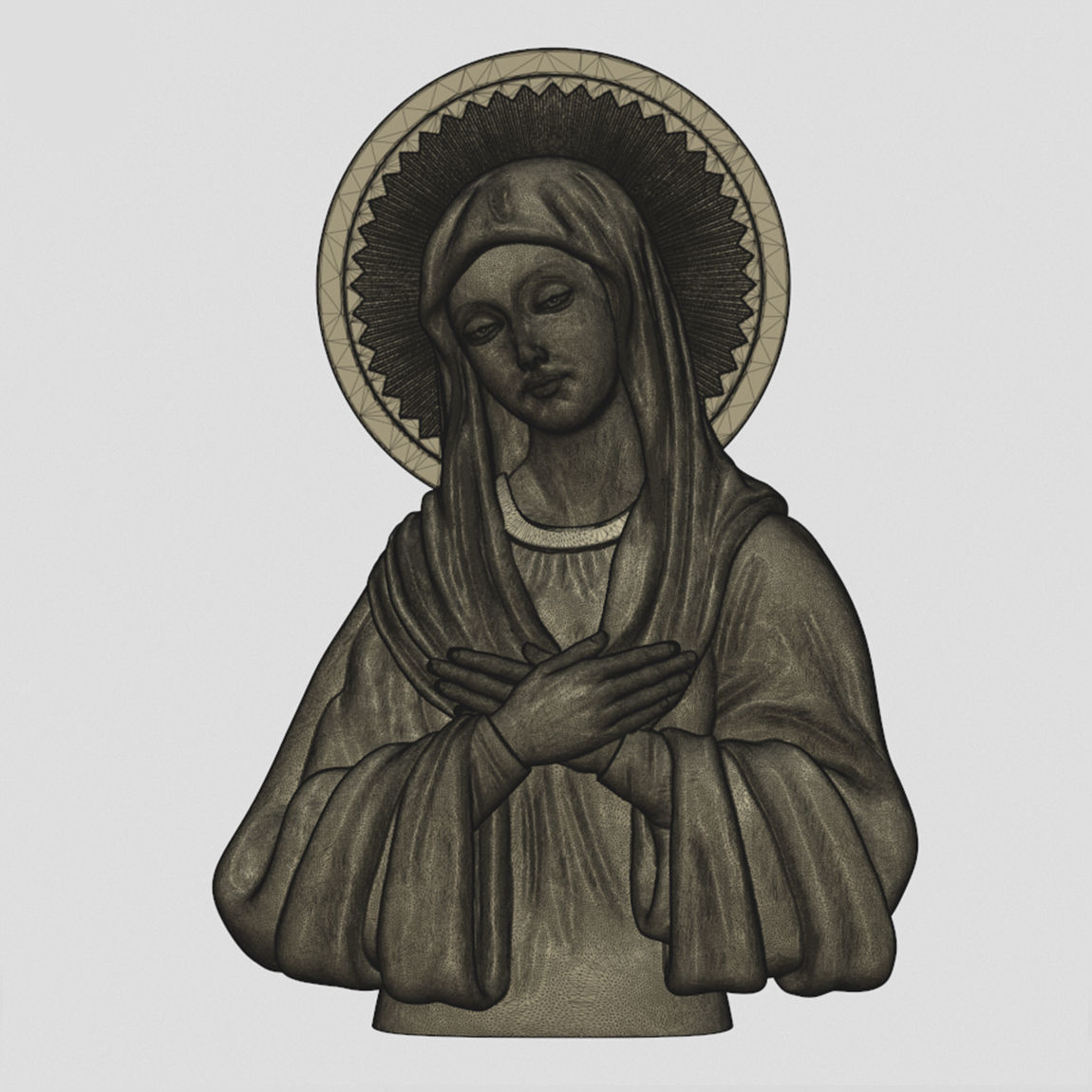 Virgin Mary  3D print model_14