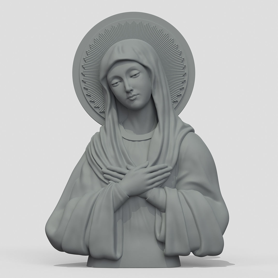 Virgin Mary  3D print model_12